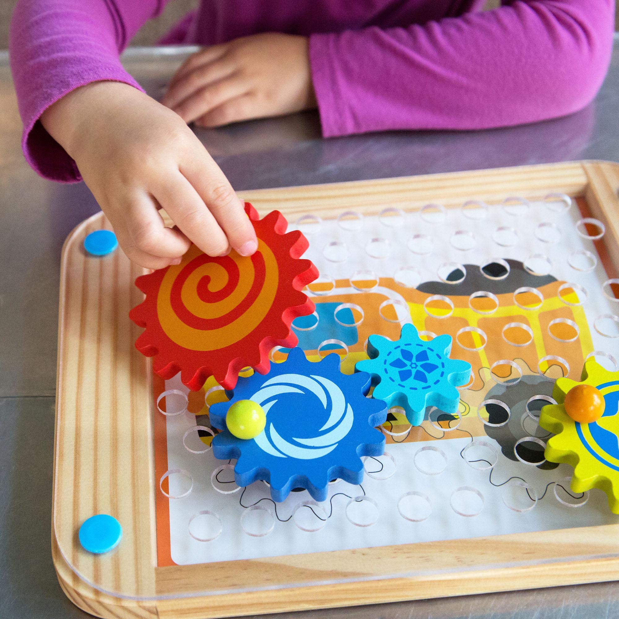 Fat Brain Toys Go Go Gears! - Wooden Educational Size-Matching Puzzle for Toddlers & Preschoolers Ages 3+ | STEM Learning Toy for Early Childhood Development | Perfect for Classroom, Homeschool & Playroom Activities