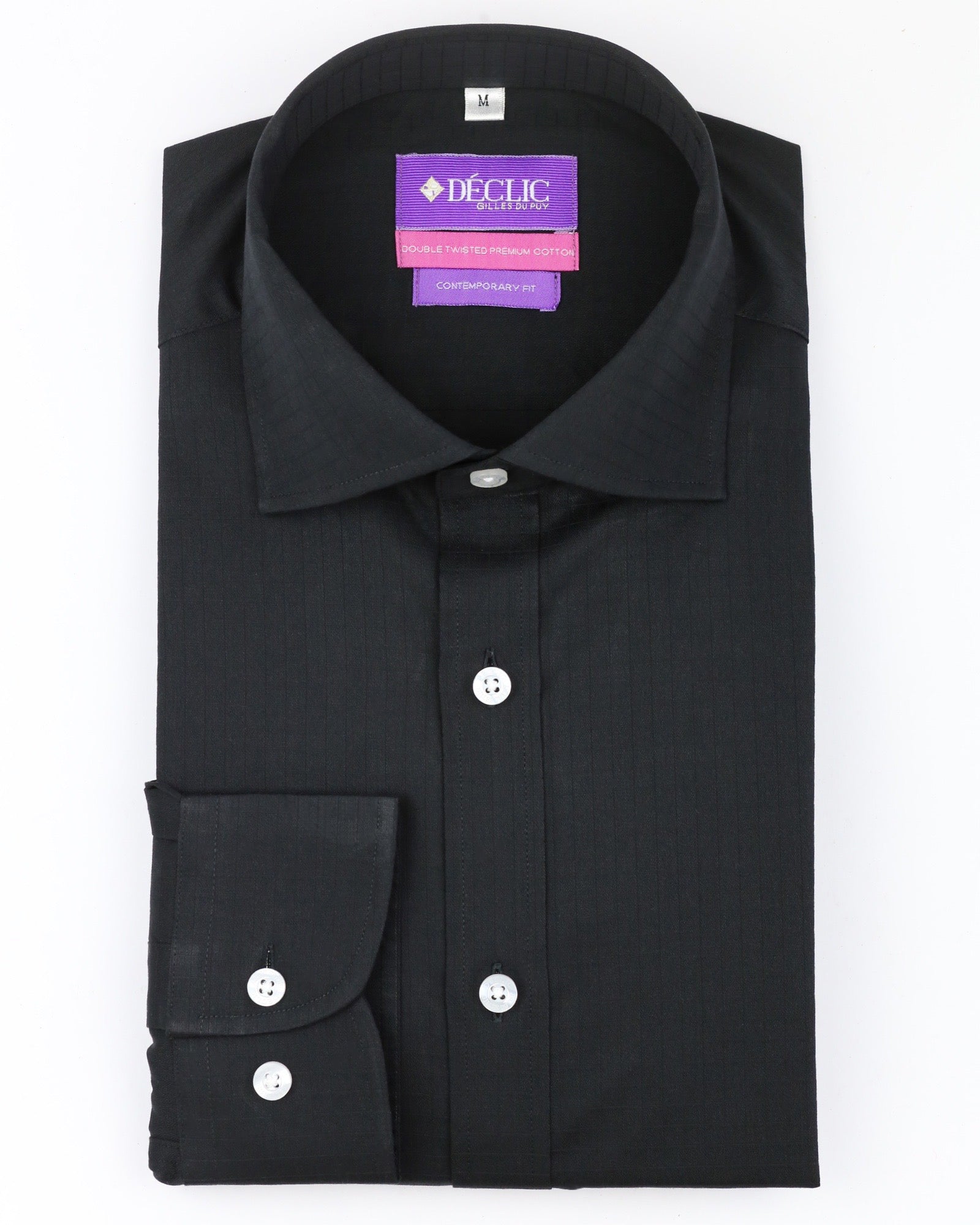 DÉCLIC Obsidian Check Shirt for Men - Stylish Black Plaid Button Down Shirt - Perfect for Casual Outfits, Office Wear & Date Nights