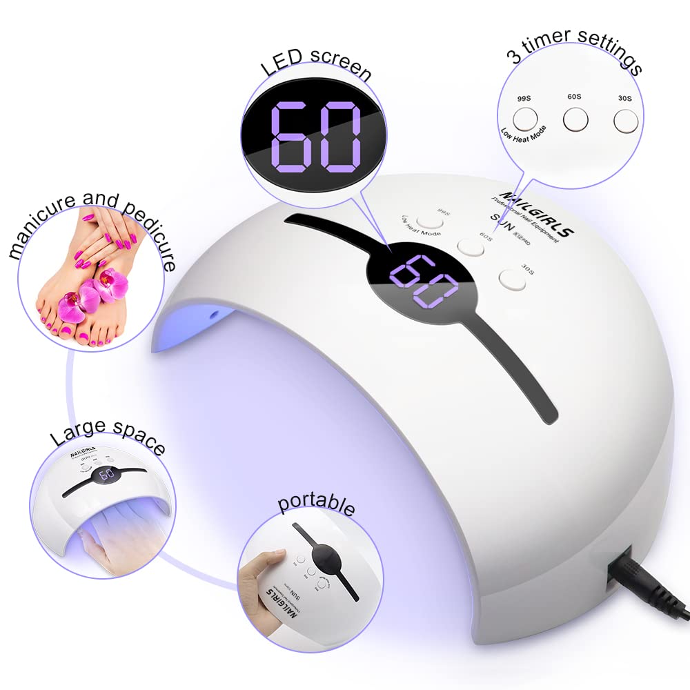 Professional 48W UV LED Nail Lamp for Gel Polish - Portable Salon Manicure & Pedicure Curing Light with 3 Timer Modes & Smart Sensor | Perfect for Home Nail Care, DIY Gel Polish, and Professional Salon Use
