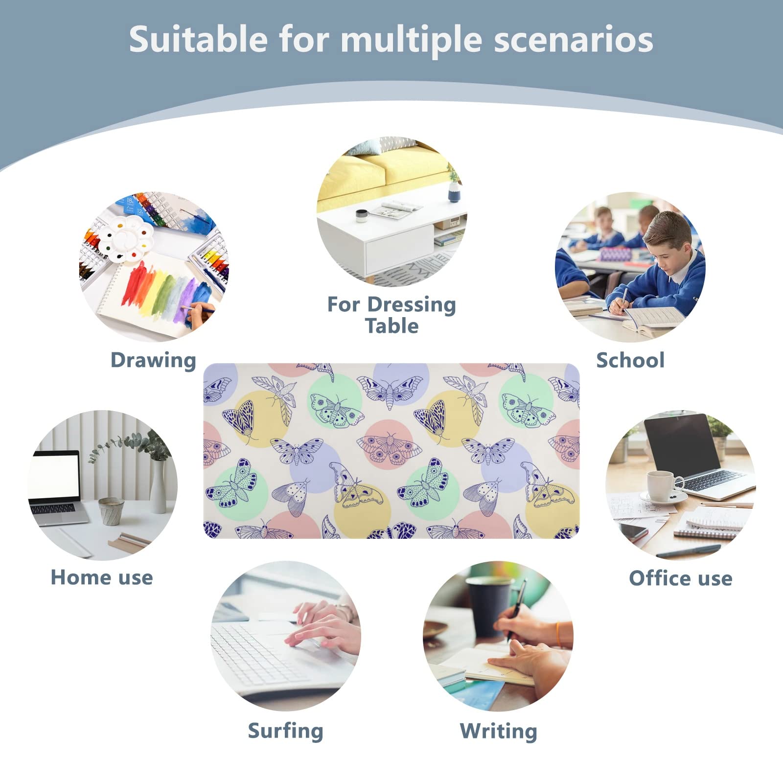 Premium Dual-Sided Leather Desk Mat - Waterproof Large Mouse Pad & Writing Surface (16.5