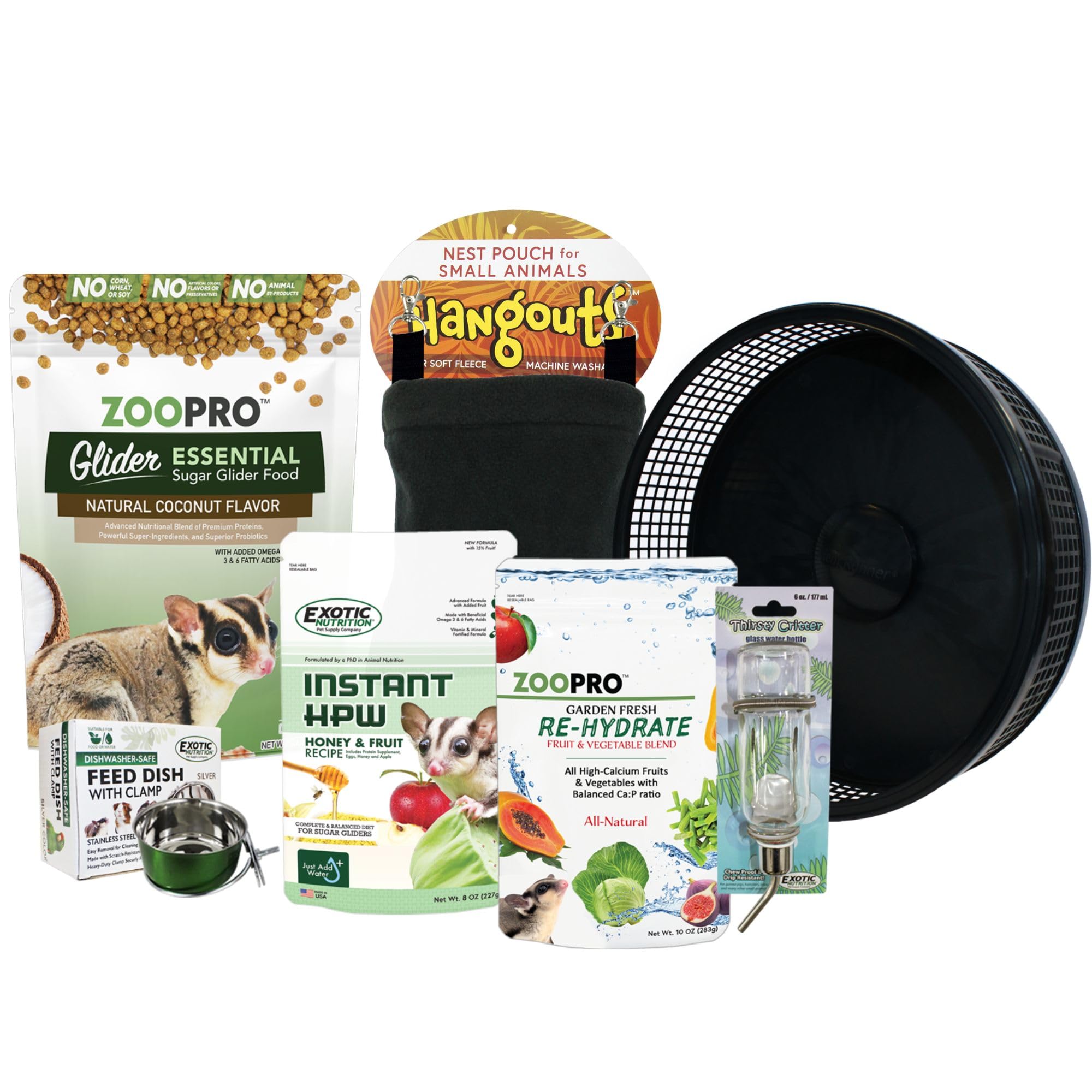 Premium Congo Cage & Starter Kit for Sugar Gliders - Complete Habitat Set with Durable Cage, Exercise Wheel, Nutritious Food Mix, Water Bottle, Feeding Bowls & Cozy Nest Pouch - Perfect for Small Pet Homes, Vet Clinics & Exotic Animal Enthusiasts
