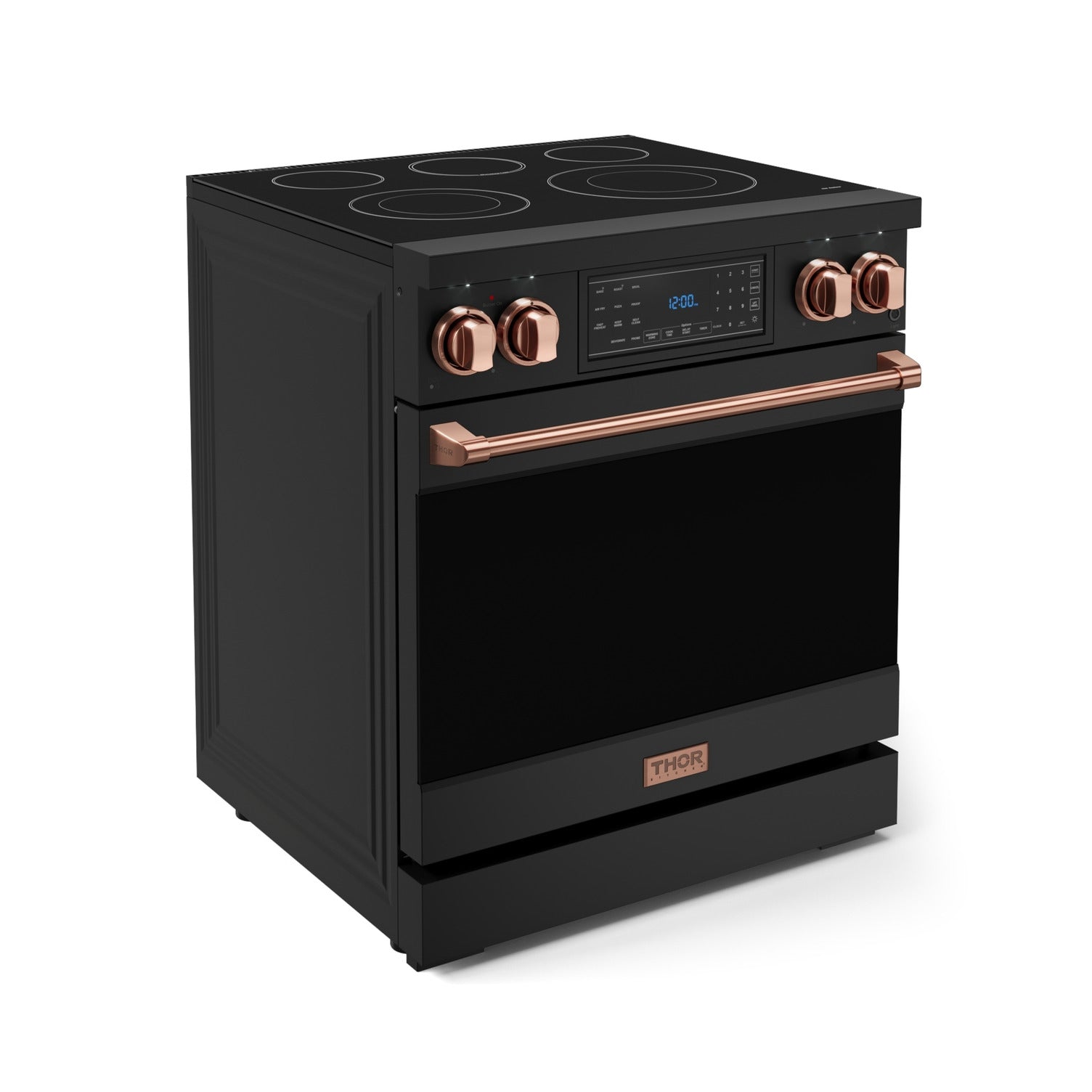 Thor Kitchen Black Stainless Steel Freestanding Professional Electric Range | Gordon Ramsay Series 4.55 cu.ft Oven | RSE30B RSG Model | Perfect for Home Chefs & Professional Kitchens