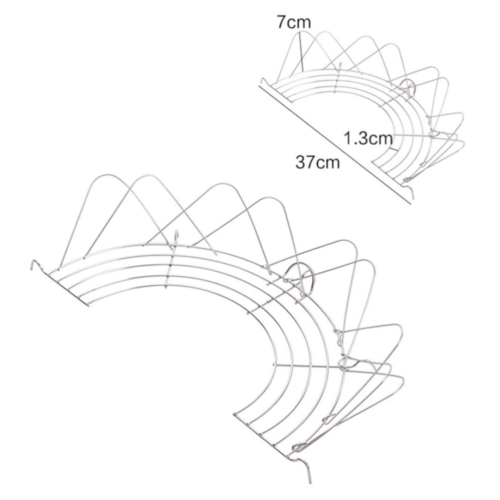 Kichvoe 2-Pack Stainless Steel Oil Drain Rack & Strainer - 36cm Semi-Circular Drip Tray for Frying, Baking & Cooking - Perfect for Tempura, Fried Foods & Home Kitchen Use