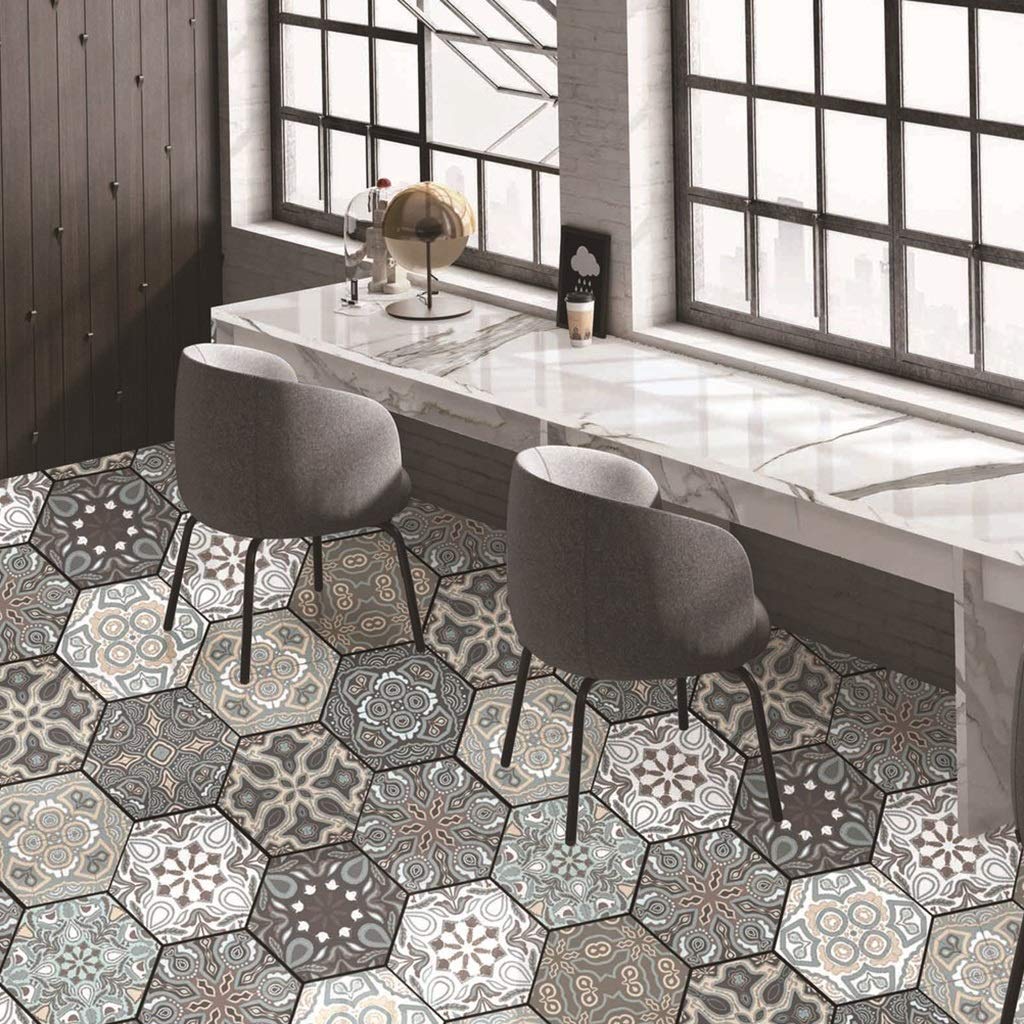 Hexagon PVC Peel and Stick Wall Decals - Waterproof Self-Adhesive Tile Stickers for Kitchen Backsplash & Bathroom Decor (200PCS, 7.87x9.05 Inch) - Perfect for Home Renovation, DIY Projects, and Rental Apartment Upgrades