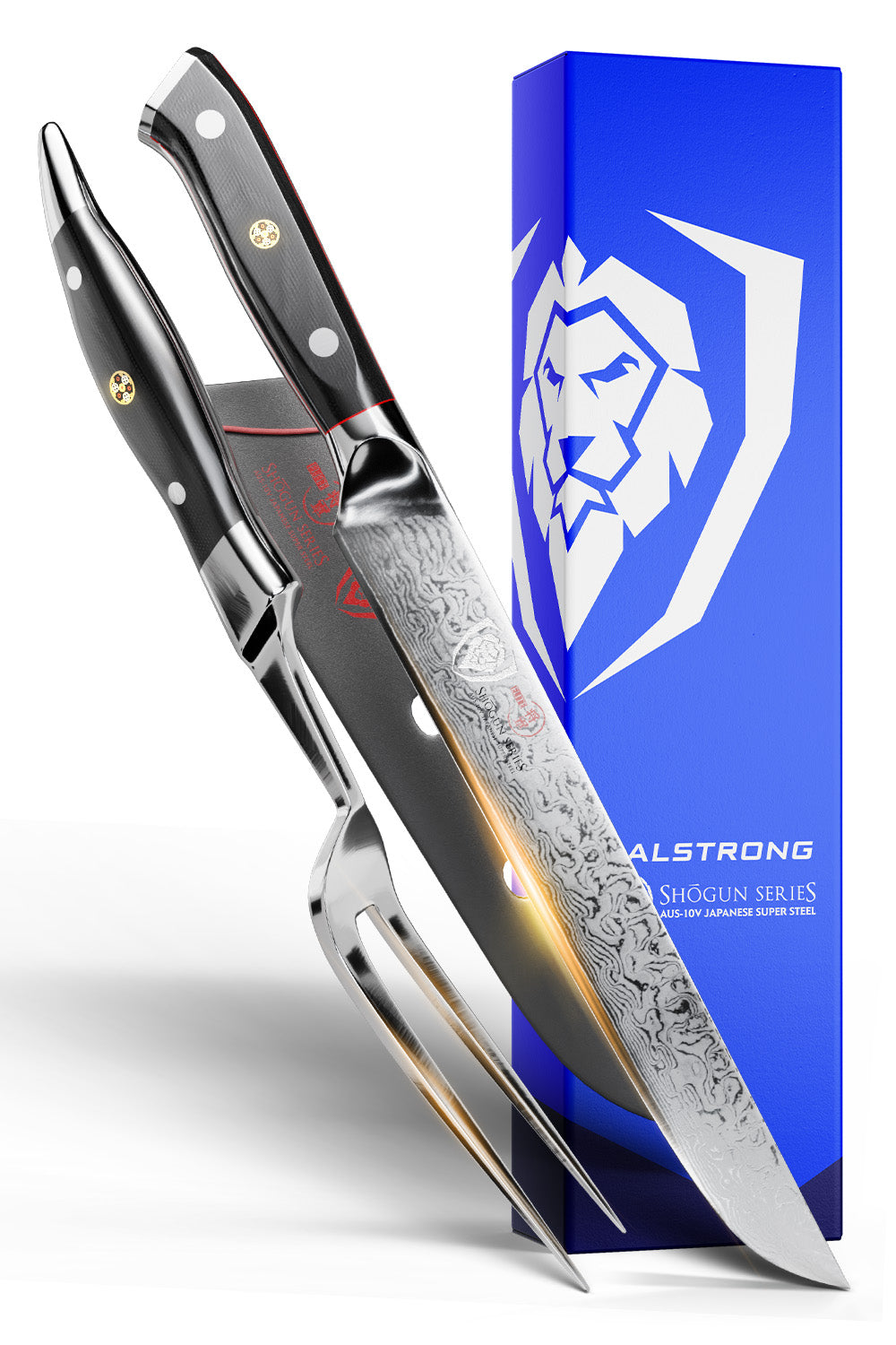 Premium Dalstrong Shogun Series ELITE 9-Piece Carving Knife & Fork Set - High Carbon Steel, Razor Sharp - Perfect for Holiday Roasts, BBQ & Meat Carving