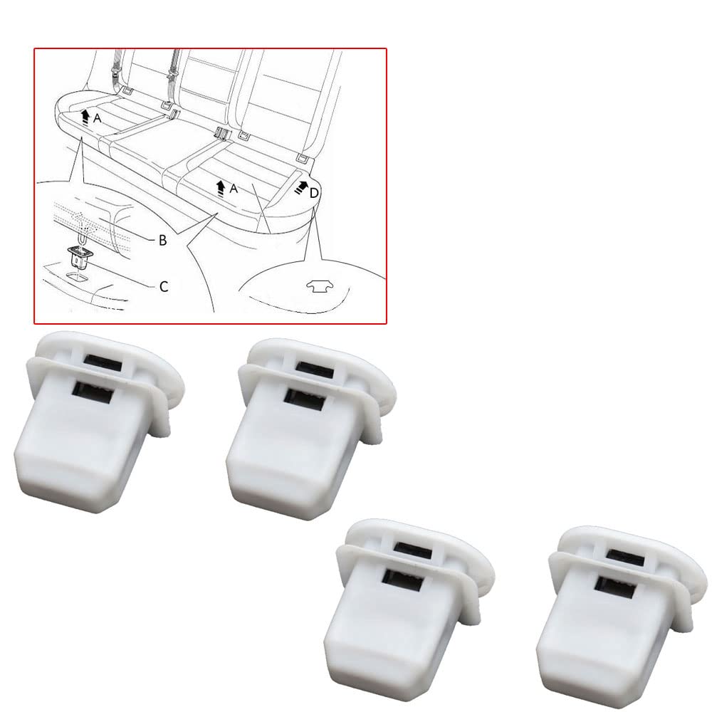 4 Pack Universal Rear Seat Card Buckle Clamp Cushion Clips - Car Seat Fastener for Audi A3 A4 A6 Q3 Q5, Volkswagen, Buick, Chevrolet, Toyota - Secure & Organize Back Seats for Comfortable Driving