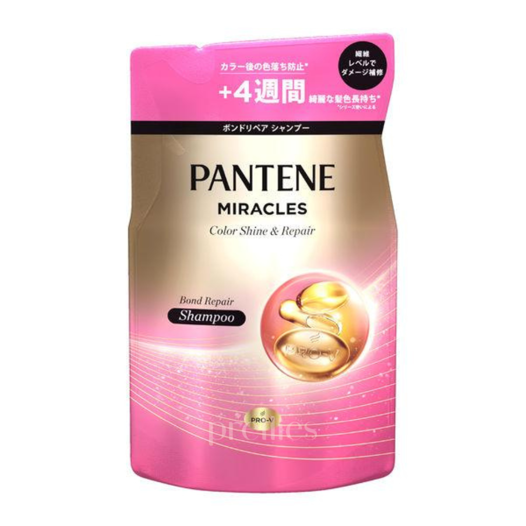 Pantene Miracles Bond Repair Shampoo for Color-Treated Hair - 350g Refill Pack (Pink) | Sulfate-Free Hair Care to Restore Shine & Strength | Perfect for Damaged, Bleached or Dyed Hair at Home or Salon