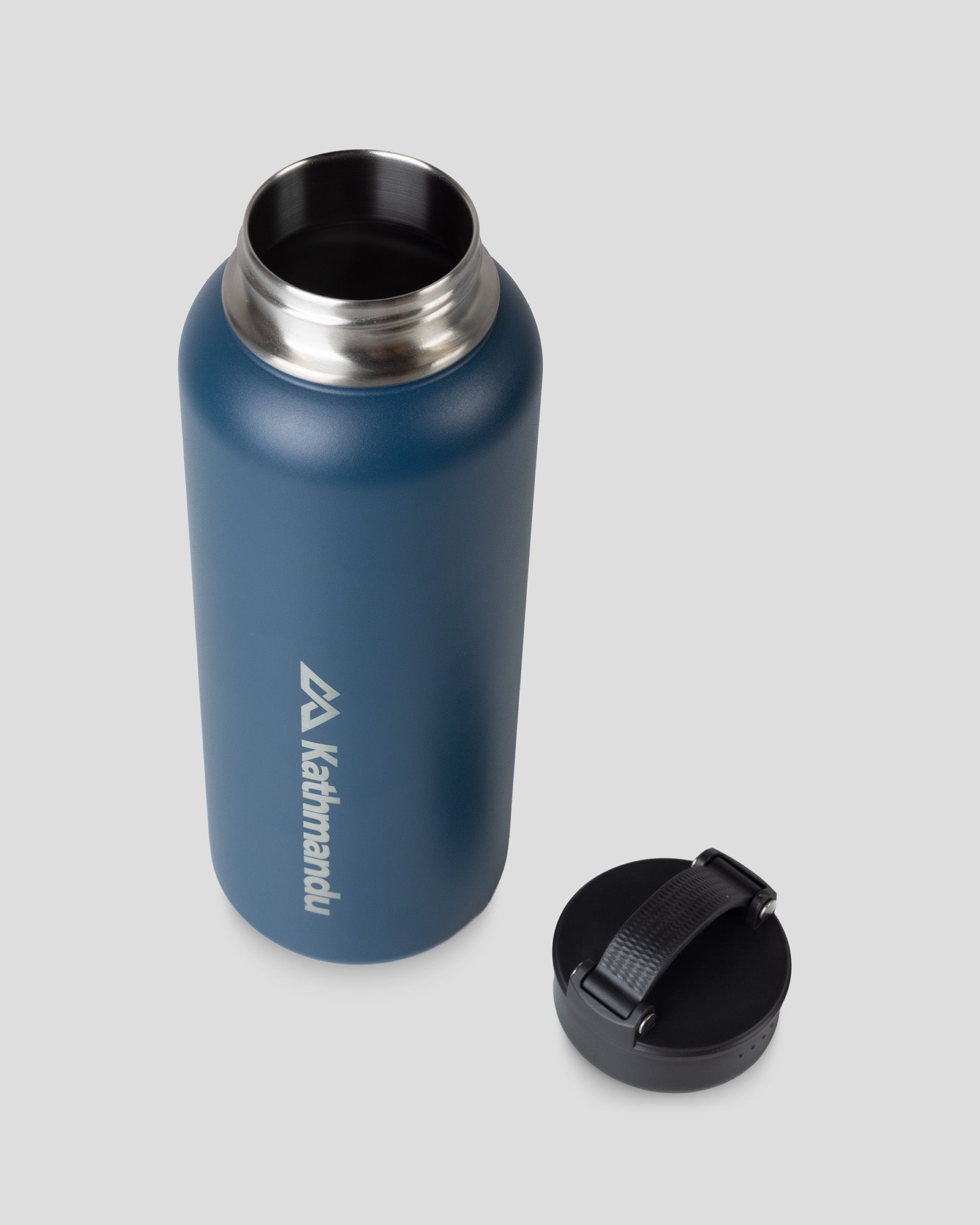 Insulated 1.2L Water Bottle with Carry Handle - Deep Sea Blue | Leakproof Hot & Cold Drink Container for Hiking, Gym, Office & Outdoor Activities
