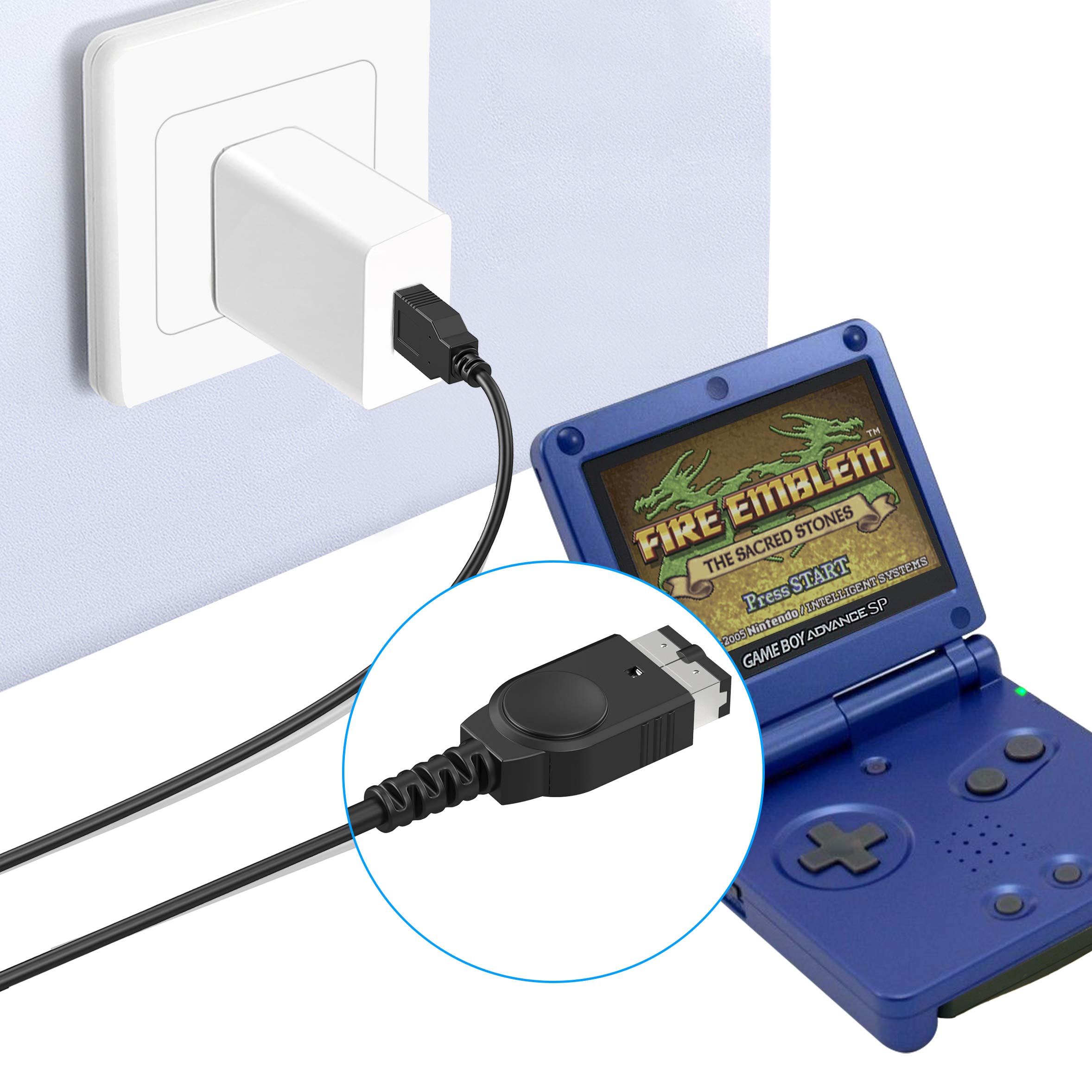 Funturbo 2-Pack GBA SP Charger Cable - Compatible with Gameboy Advance SP, Nintendo DS & NDS - 3.9ft USB Power Charging Cord for Gaming On-The-Go, Travel & Home Use