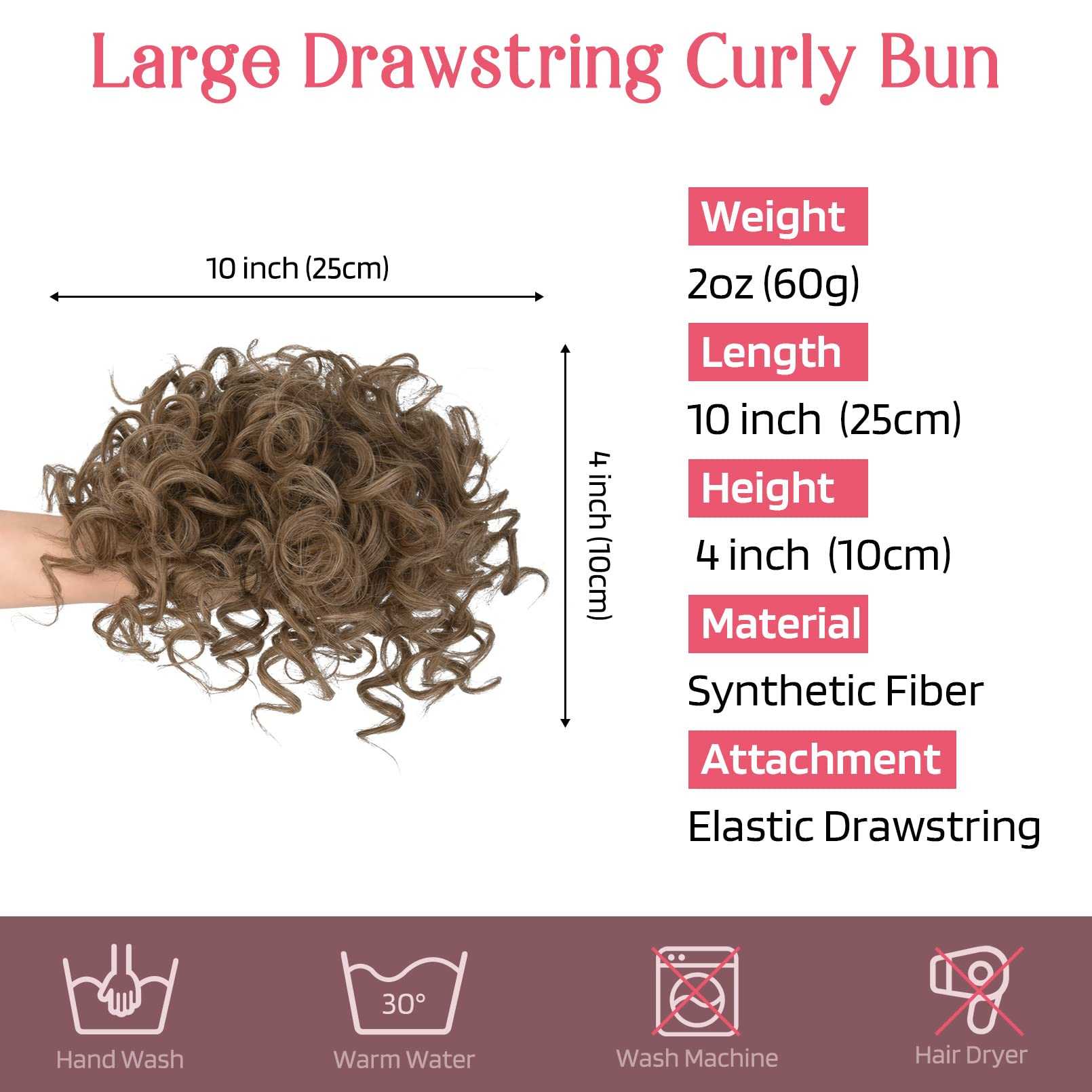 Messy Bun Hair Piece - Stretchy Elastic Drawstring Ponytail Holder for Women | Perfect for Workouts, Yoga, and Everyday Hairstyles