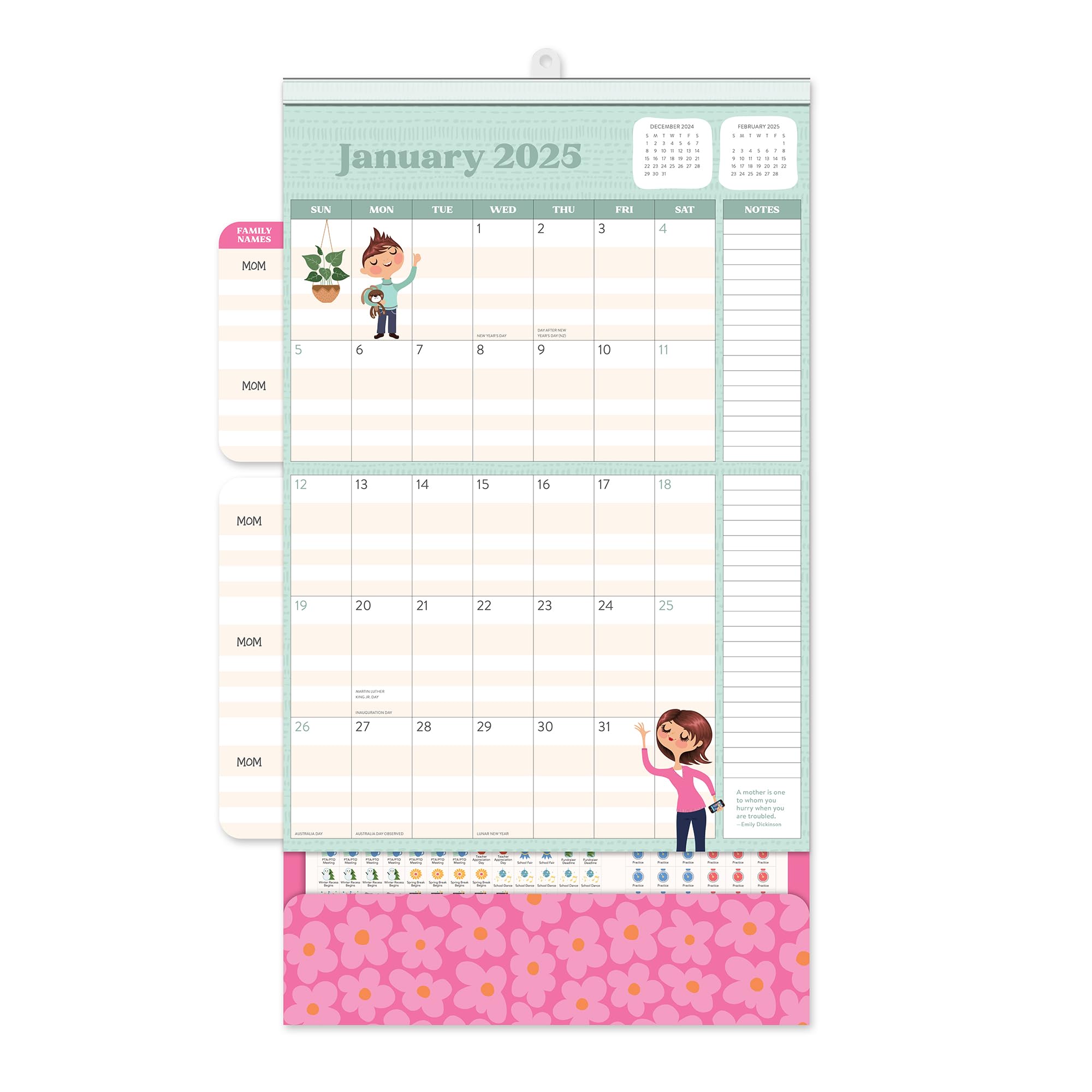 2025 Wall Calendar - Orange Circle Studio Monthly Planner 2024-2025 (January-December) | 12