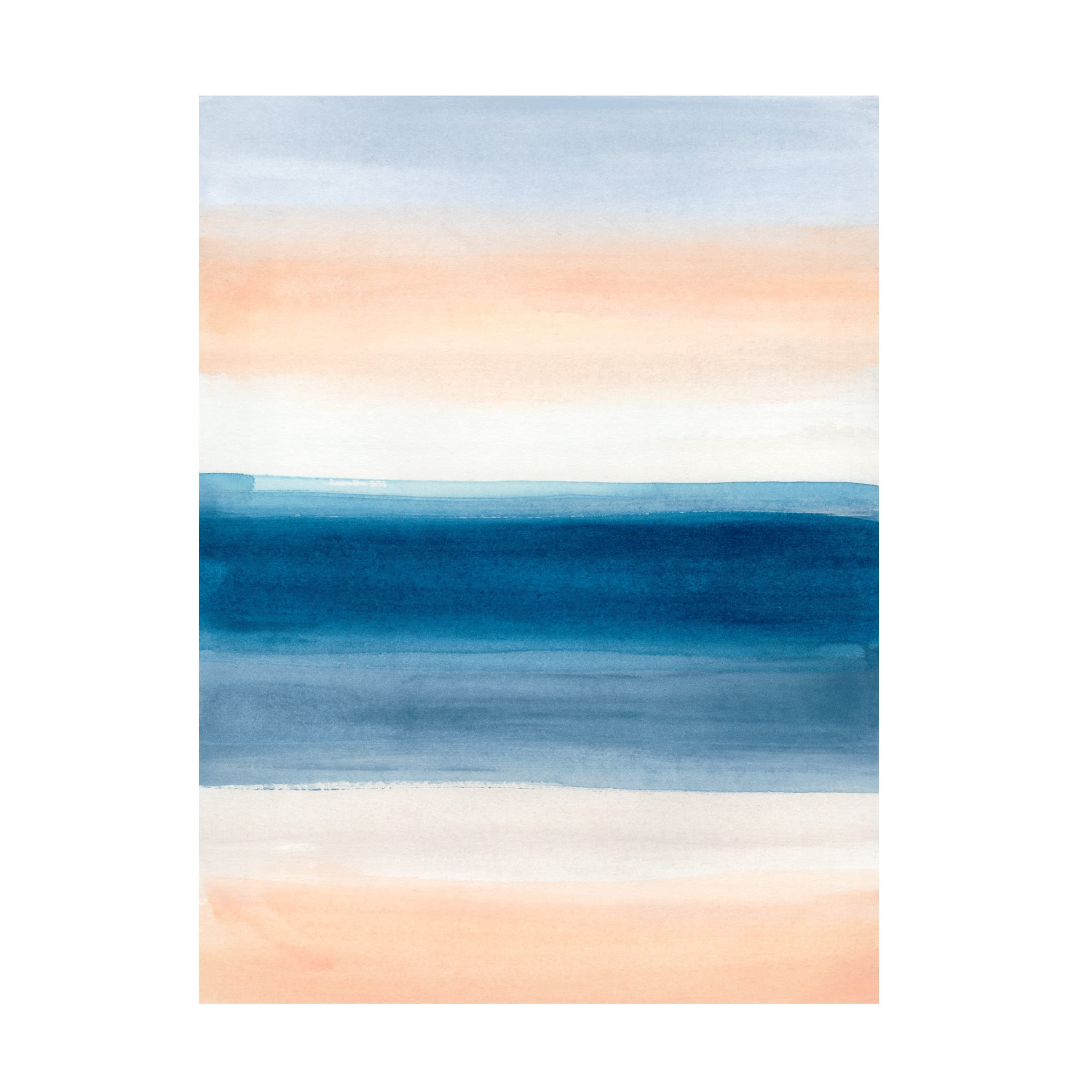 June Erica Vess Coastal Strata II Canvas Wall Art Print - Modern Beach Landscape Painting for Living Room, Bedroom & Office Decor
