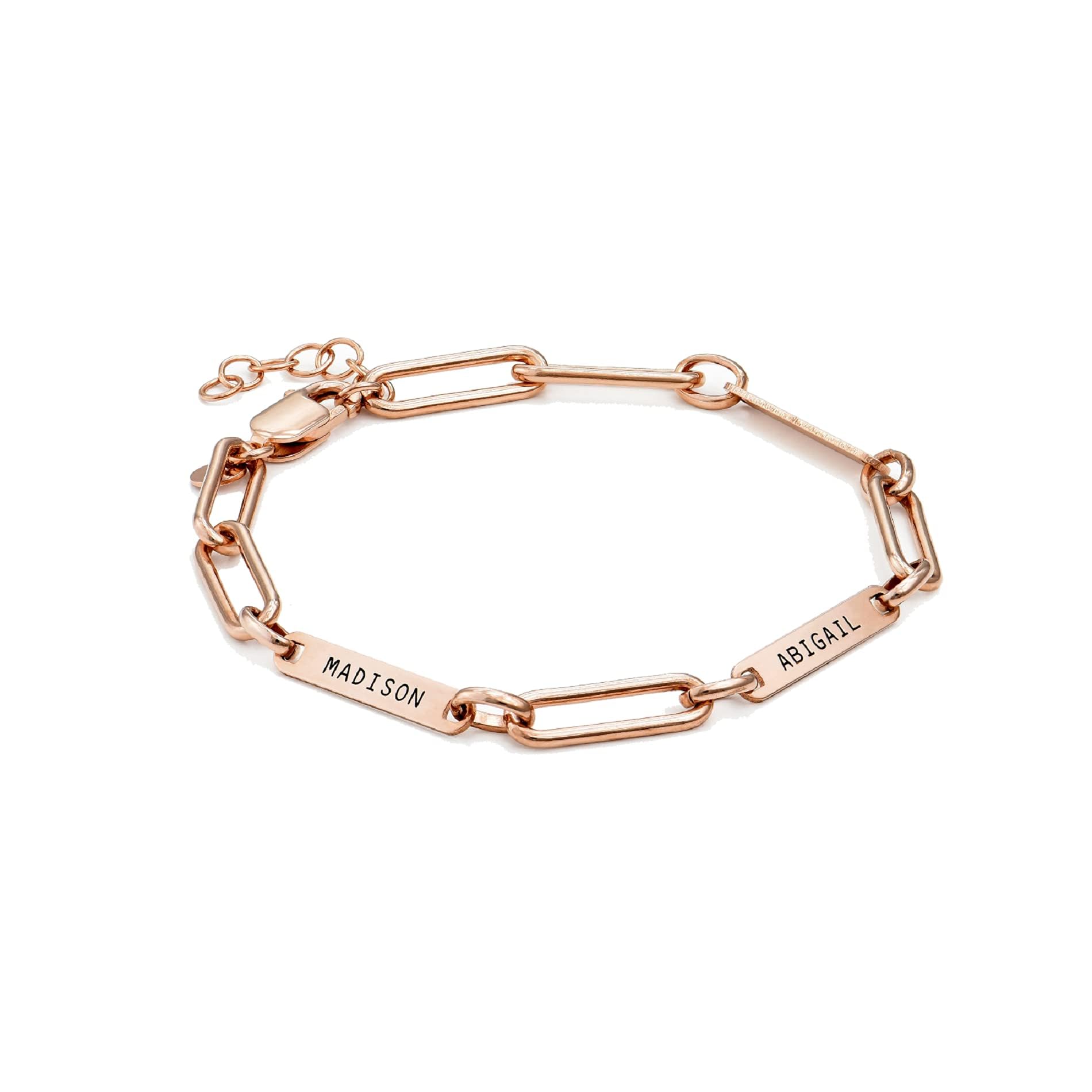 Personalized Ivy Name Paperclip Chain Bracelet with Custom Engravings - Unique Gift for Women, Mom, Wife - Mother's Day, Christmas, Birthday Jewelry - Perfect for Everyday Wear, Date Nights & Special Occasions