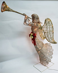 48-Piece Pre-Lit Crystal Angel Outdoor Sculpture - Elegant Garden Decor for Christmas, Weddings & Special Events