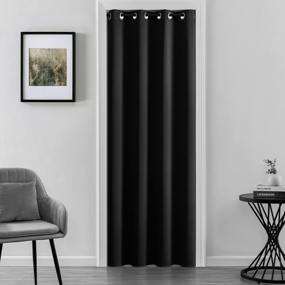 XTMYI 80 Inch Blackout Door Curtain for Privacy - Room Divider, Temporary Insulated Curtain for Bedroom, Closet Door Cover - Perfect for Home, Office & Dorm Room Privacy Solutions