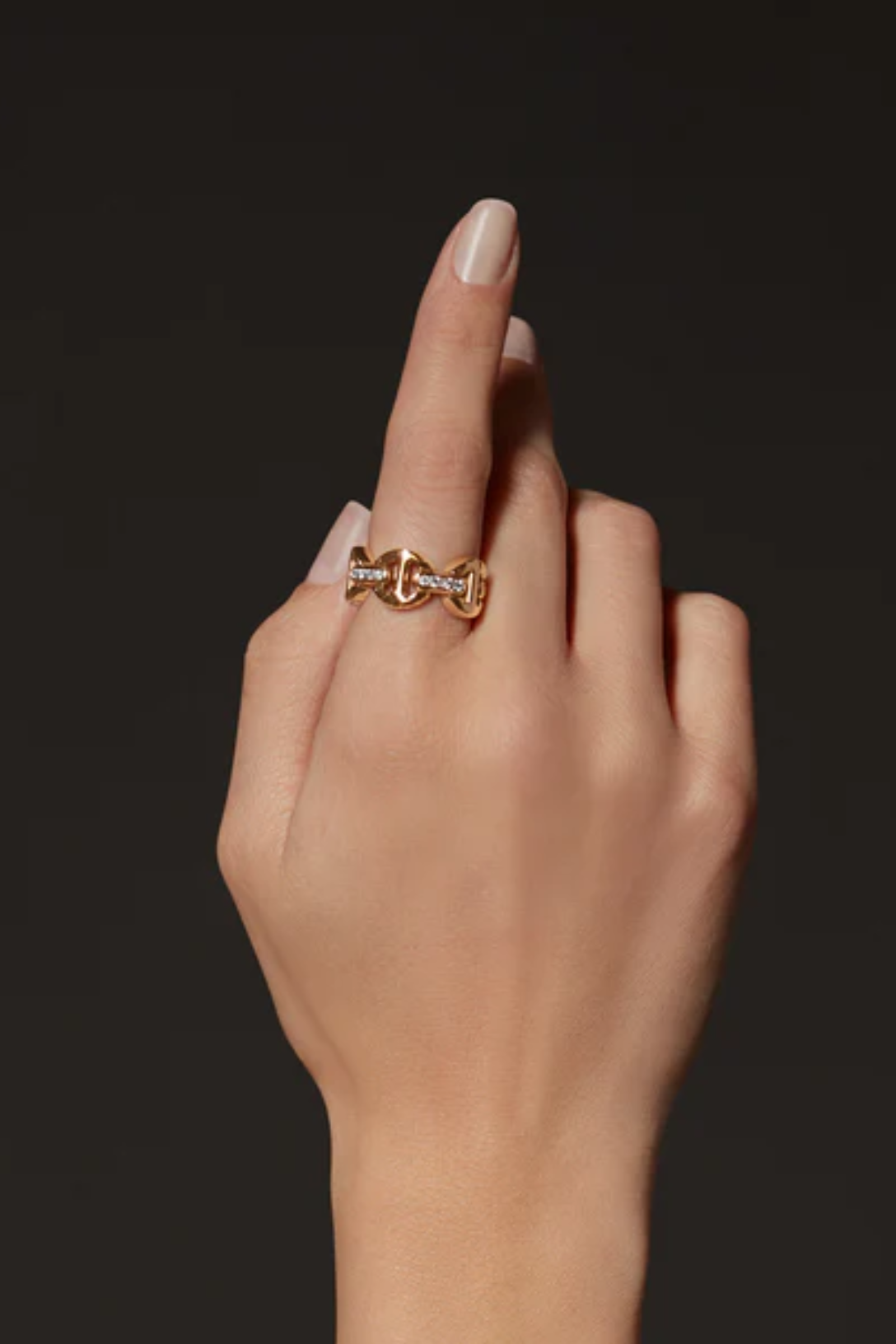 Classic Tri Link Diamond Ring - 14K Gold or Sterling Silver Bridal Jewelry for Women - Perfect for Engagement, Wedding, Anniversary & Everyday Wear