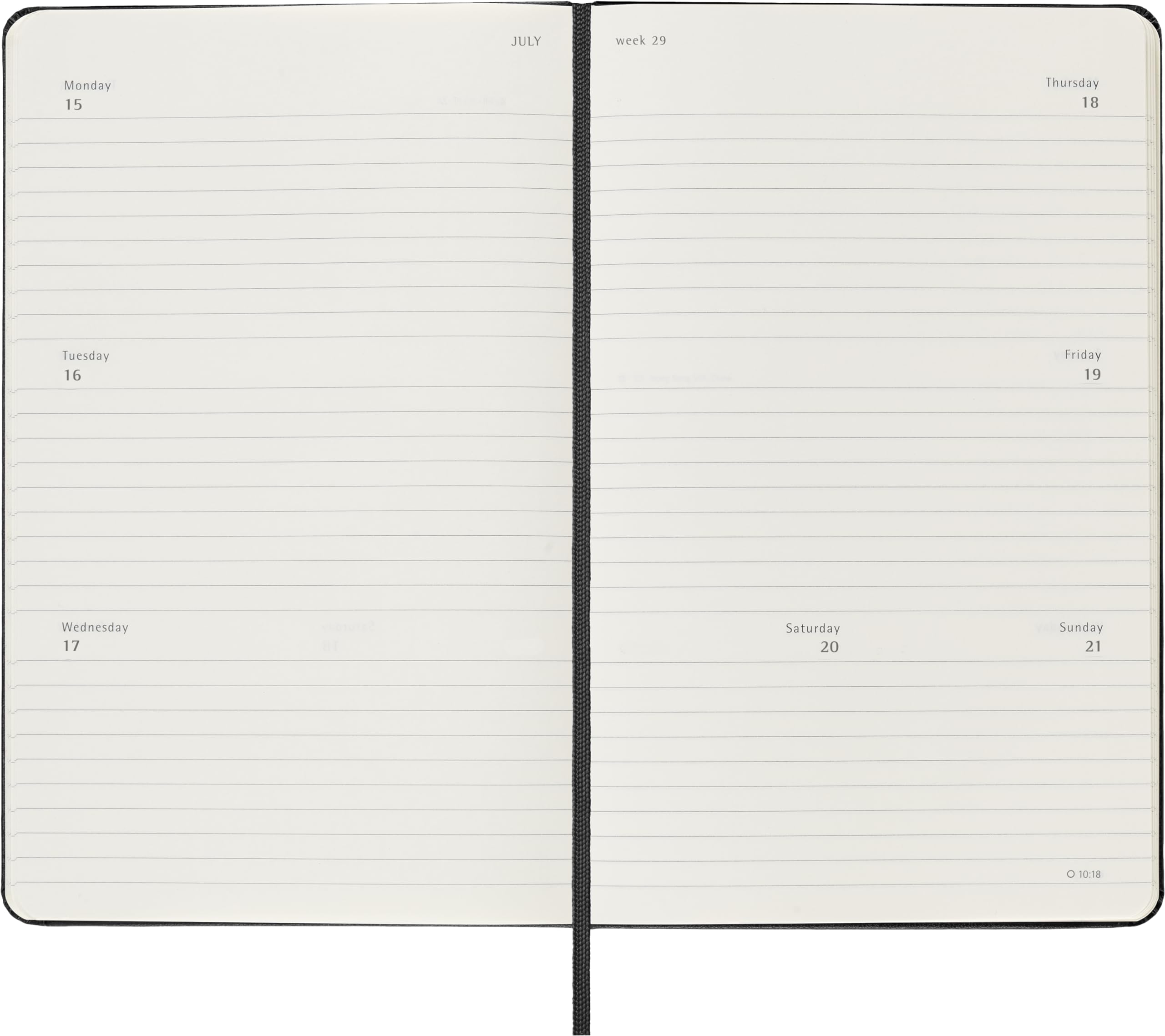 Moleskine 2024-2025 Weekly Planner | 18-Month Agenda with Hard Cover & Elastic Closure | Large 13x21cm Black Notebook for Work, School & Productivity | Perfect for Professionals & Students