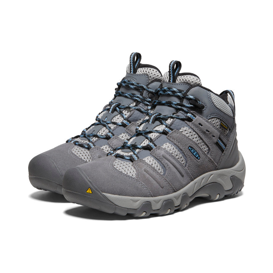 Women's Waterproof Hiking Boots - Steel Grey & Blue Heaven | Outdoor Trekking, Camping & Trail Walking Shoes for Women