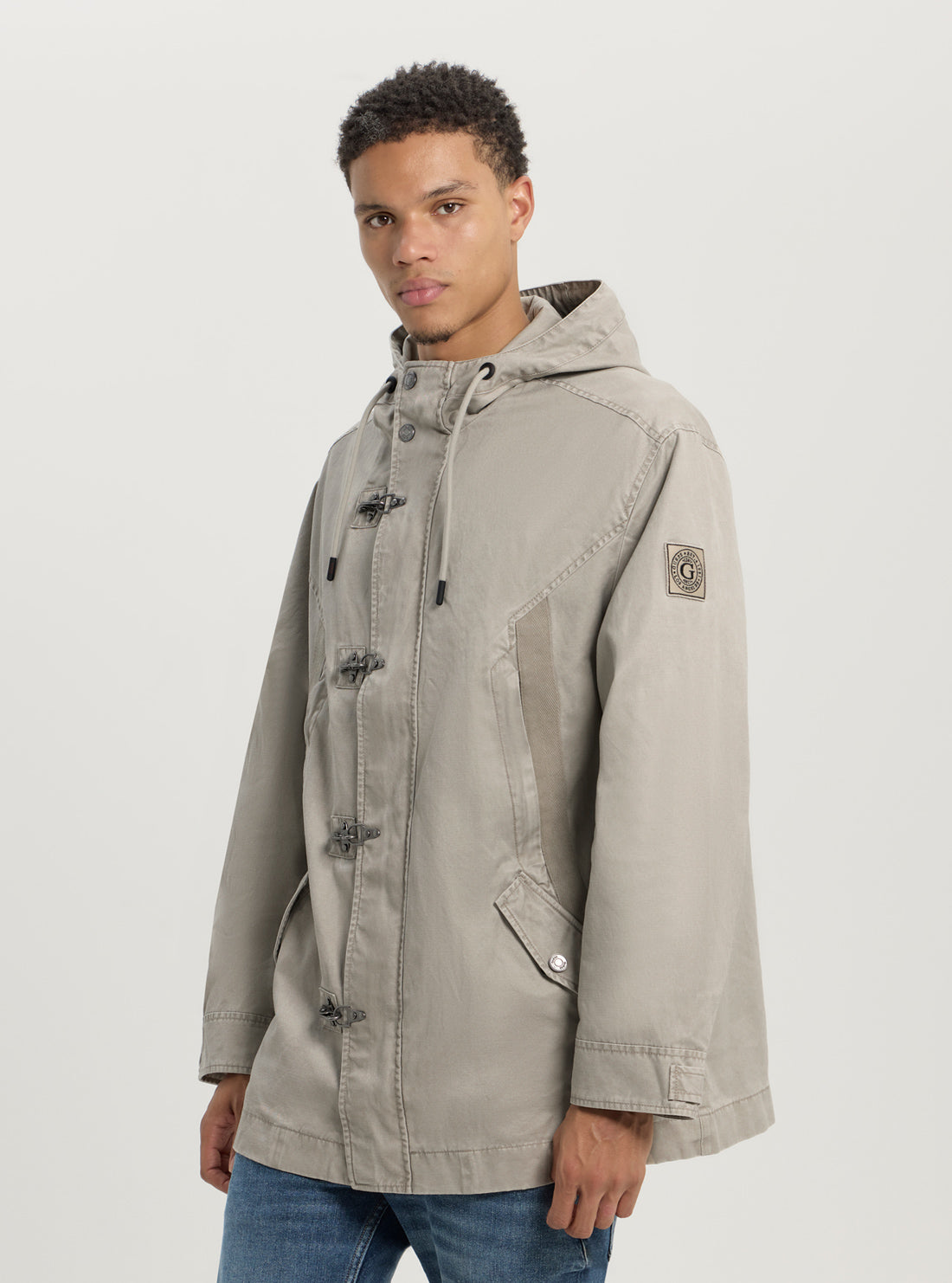 Beige Water-Resistant Hooded Jacket for Men & Women - Lightweight Outdoor Windbreaker for Hiking, Running & Casual Wear