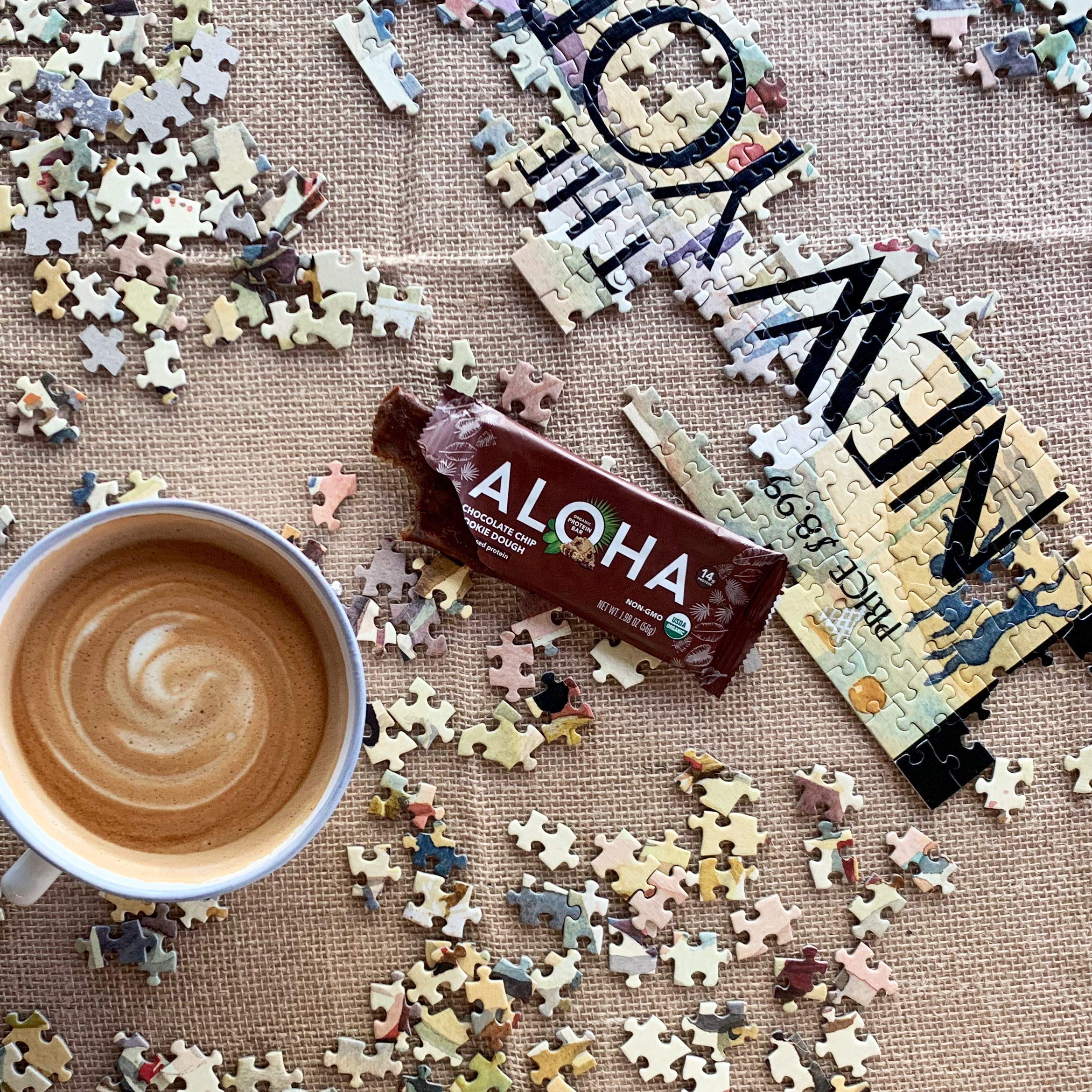 ALOHA Organic Plant-Based Protein Bar - Chocolate Chip Cookie Dough Flavor, 1.98 Oz (12 Pack) | Vegan, Gluten-Free, Non-GMO Snack for Workout Recovery, Healthy Breakfast & On-the-Go Energy