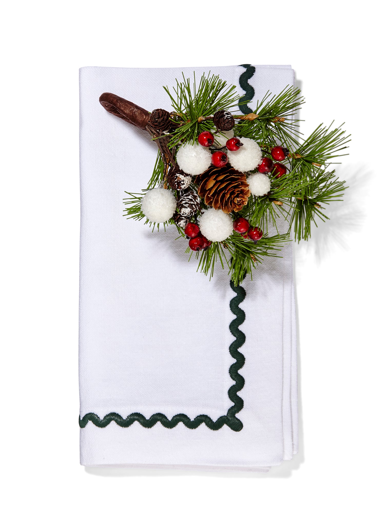 Elegant Aspen Berries Napkin Rings Set of 6 - Rustic Wooden Table Decor for Wedding, Thanksgiving & Christmas Dinner Party Settings