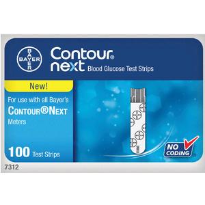 Contour Next Blood Glucose Test Strips - 100 Count | Accurate Diabetes Testing for Home & Travel | Compatible with Contour Next Meters