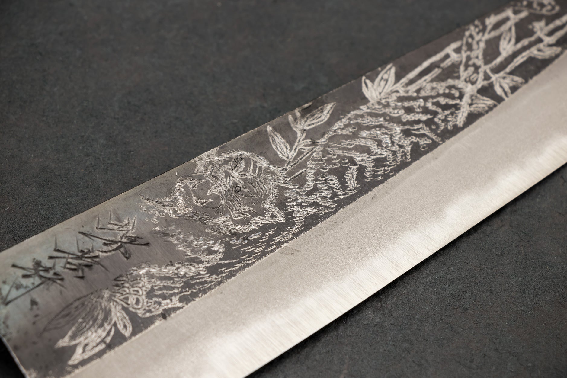 Premium Sakai Takayuki Michiko Special Engraved Aogami Super Gyuto Knife 210mm - Japanese High Carbon Steel Chef Knife with Tiger Pattern - Perfect for Sushi, Meat Cutting & Professional Kitchen Use