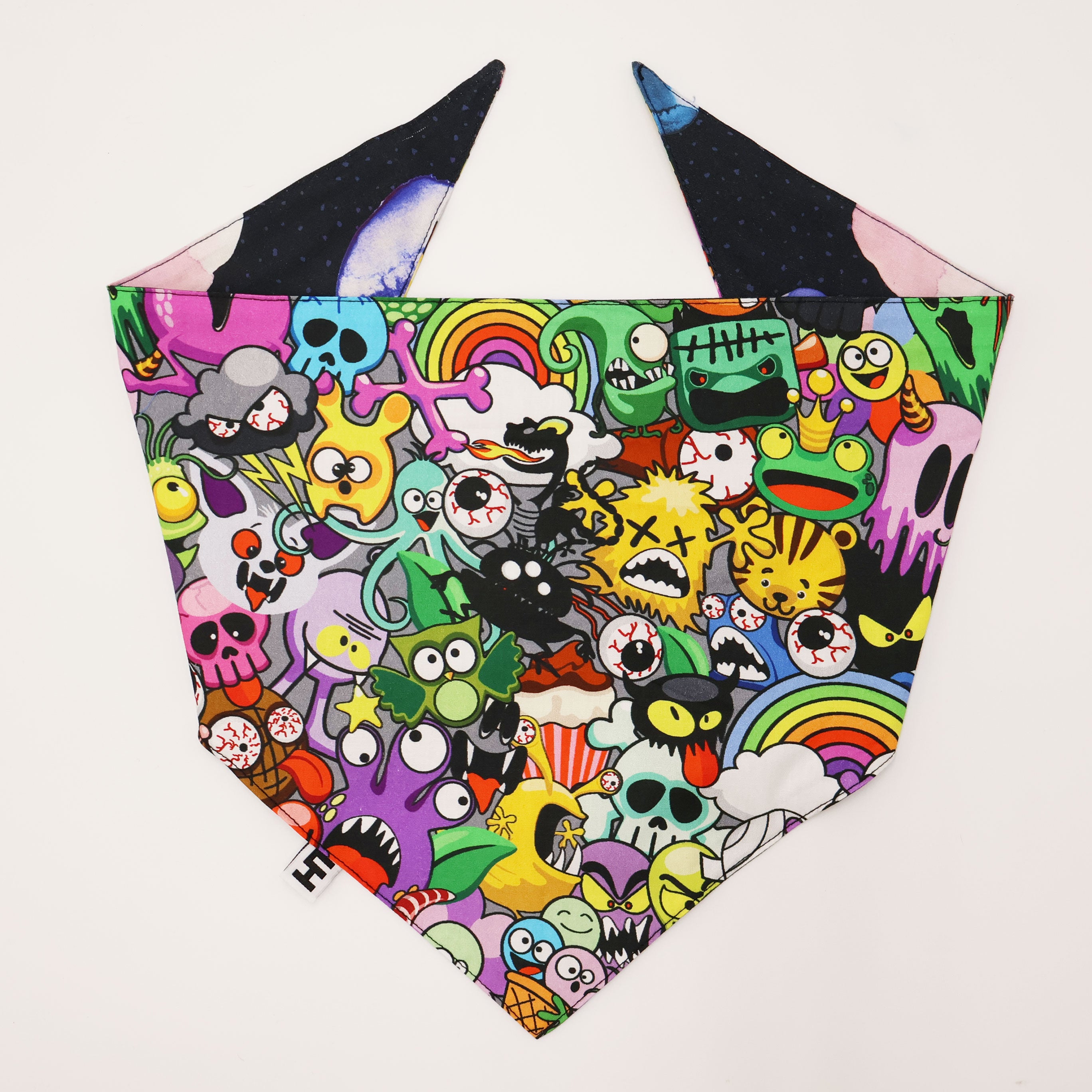 Lil Monster Bandana - Cute Pet Dog Bandanas for Small & Medium Dogs - Perfect for Halloween, Costume Parties & Daily Fashion Accessories
