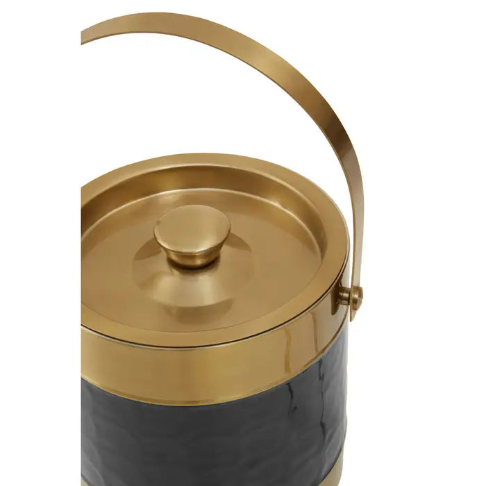 Premium Carolina Black Enamel Ice Bucket - Elegant Chilling Solution for Wine, Champagne & Cocktails - Perfect for Parties, Weddings & Home Bars