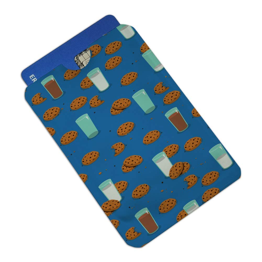 RFID Blocking Credit Card Holder Set of 4 - Chocolate Chip Cookies & Milk Design - Secure Wallet Protector for Travel & Daily Use