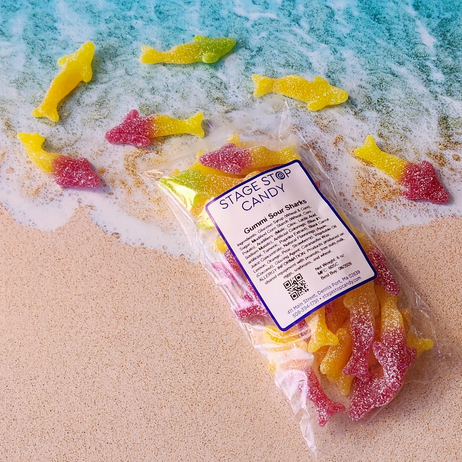 Sour Gummy Sharks Candy - Chewy & Tangy Shark-Shaped Gummies - Perfect for Parties, Movie Nights & Sweet Treats