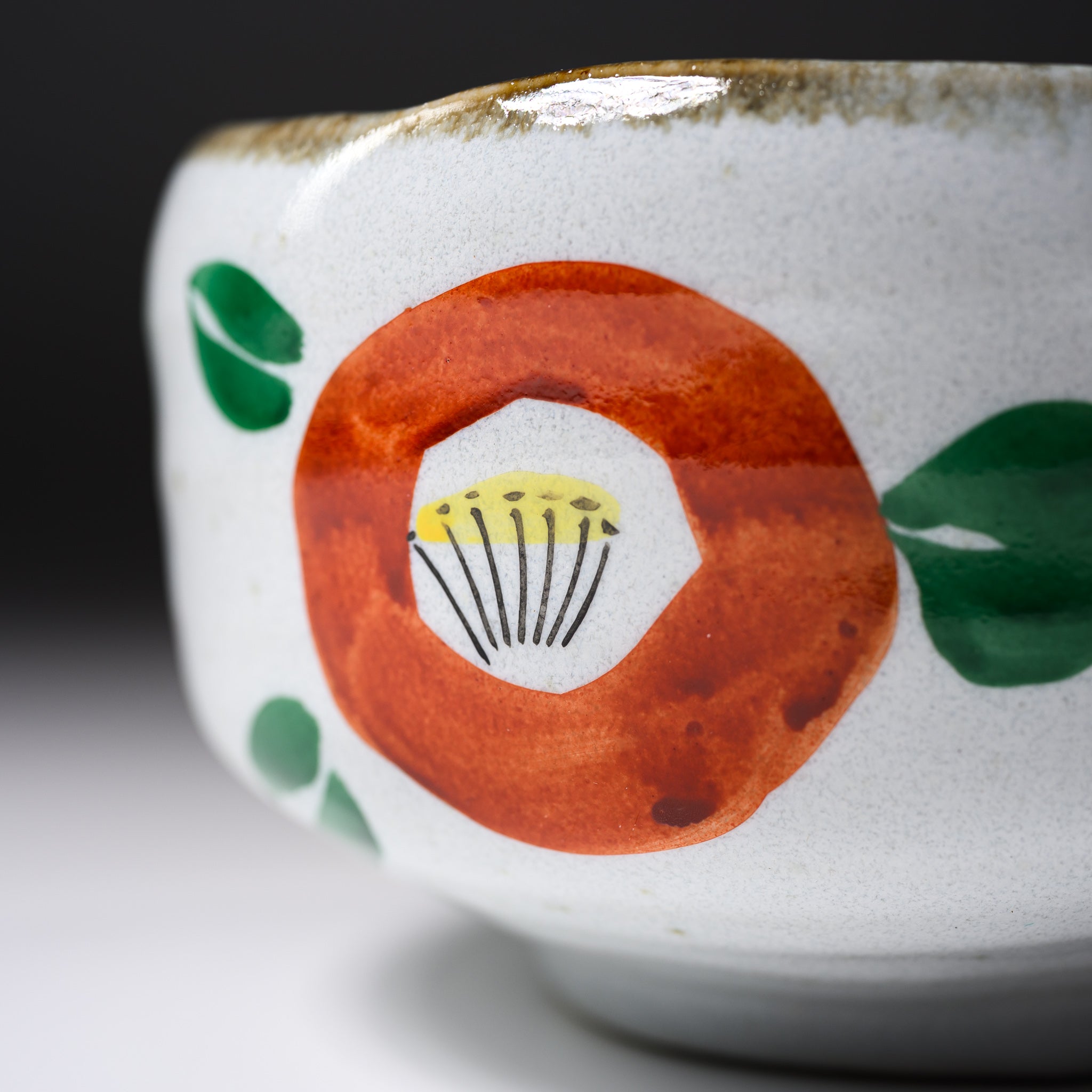 Premium Matcha Bowl Set - Handcrafted Ceramic Tea Bowl for Japanese Tea Ceremony | Camellia Joy | Perfect for Matcha Preparation, Zen Meditation & Home Decor
