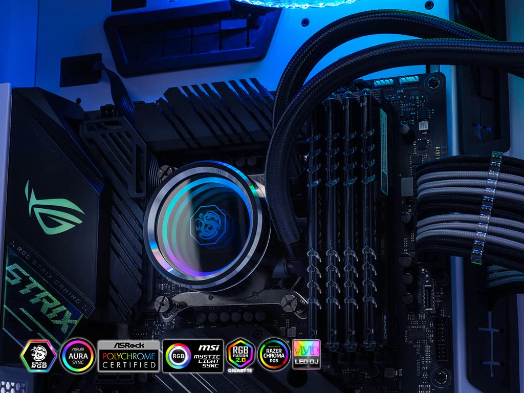 Bitspower Touchaqua Cyclops 360 All-in-One Liquid CPU Cooler with D-RGB Notos Xtal Fans, 360mm Radiator - High Performance Cooling for Gaming PCs, Workstations, and Overclocking (Model: BPTA-CYAIO360-NTX)