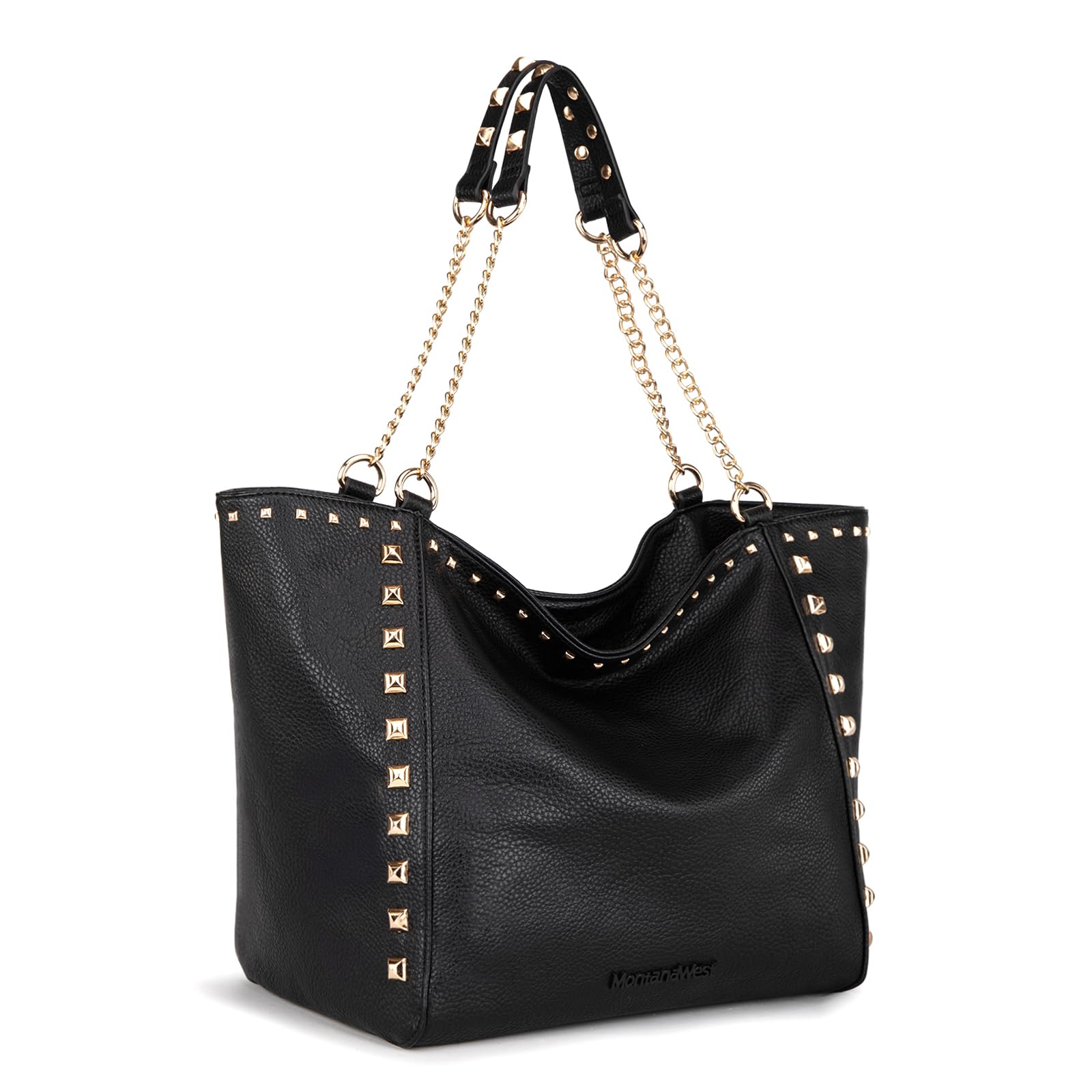 Montana West Large Tote Bag for Women - Oversized Leather Shoulder Purse with Chain Strap, Fashionable Work Bag & Travel Handbag for Daily Use, Office & Weekend Outings