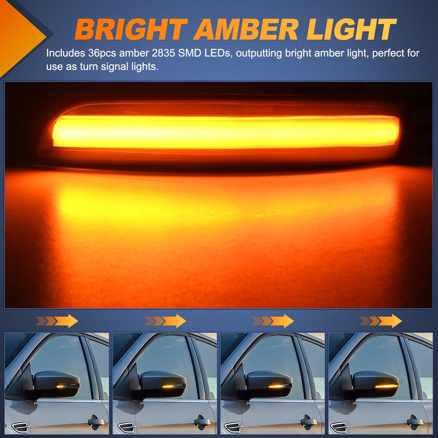 2012-2018 Ford Focus ST RS & Kuga Ecosport Side Mirror Marker Light - Replacement Turn Signal Lamp for Enhanced Safety and Style - Perfect for Night Driving and Custom Car Upgrades