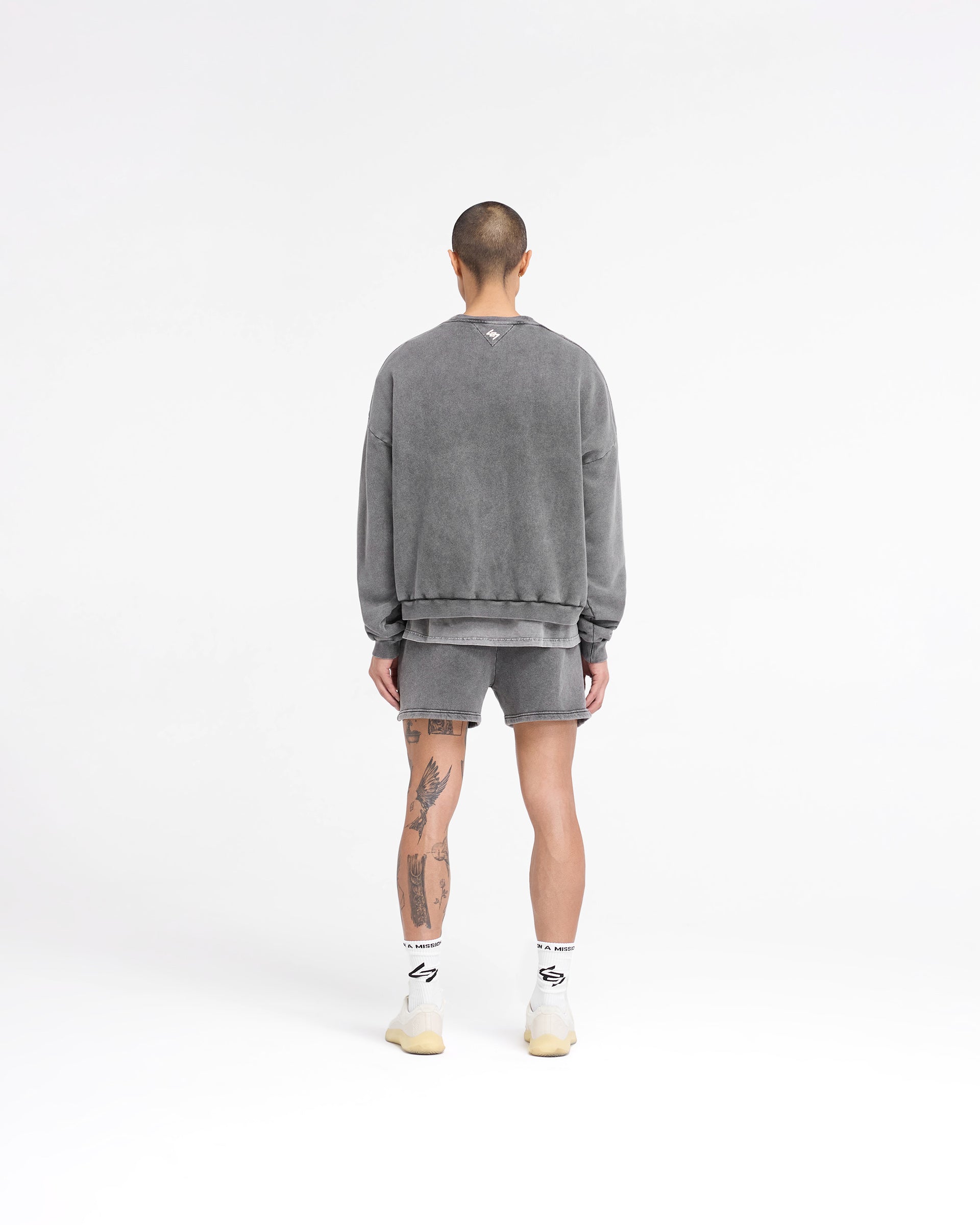 247 Vs The World Boxy Sweater - Oversized Unisex Pullover in Pewter Gray | Trendy Streetwear for Casual Outfits & Layering