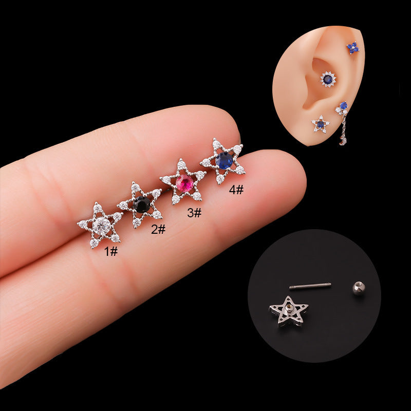 20G Cartilage CZ Star Helix Earring - Hypoallergenic Surgical Steel Body Jewelry for Women | Perfect for Piercing, Everyday Wear & Special Occasions
