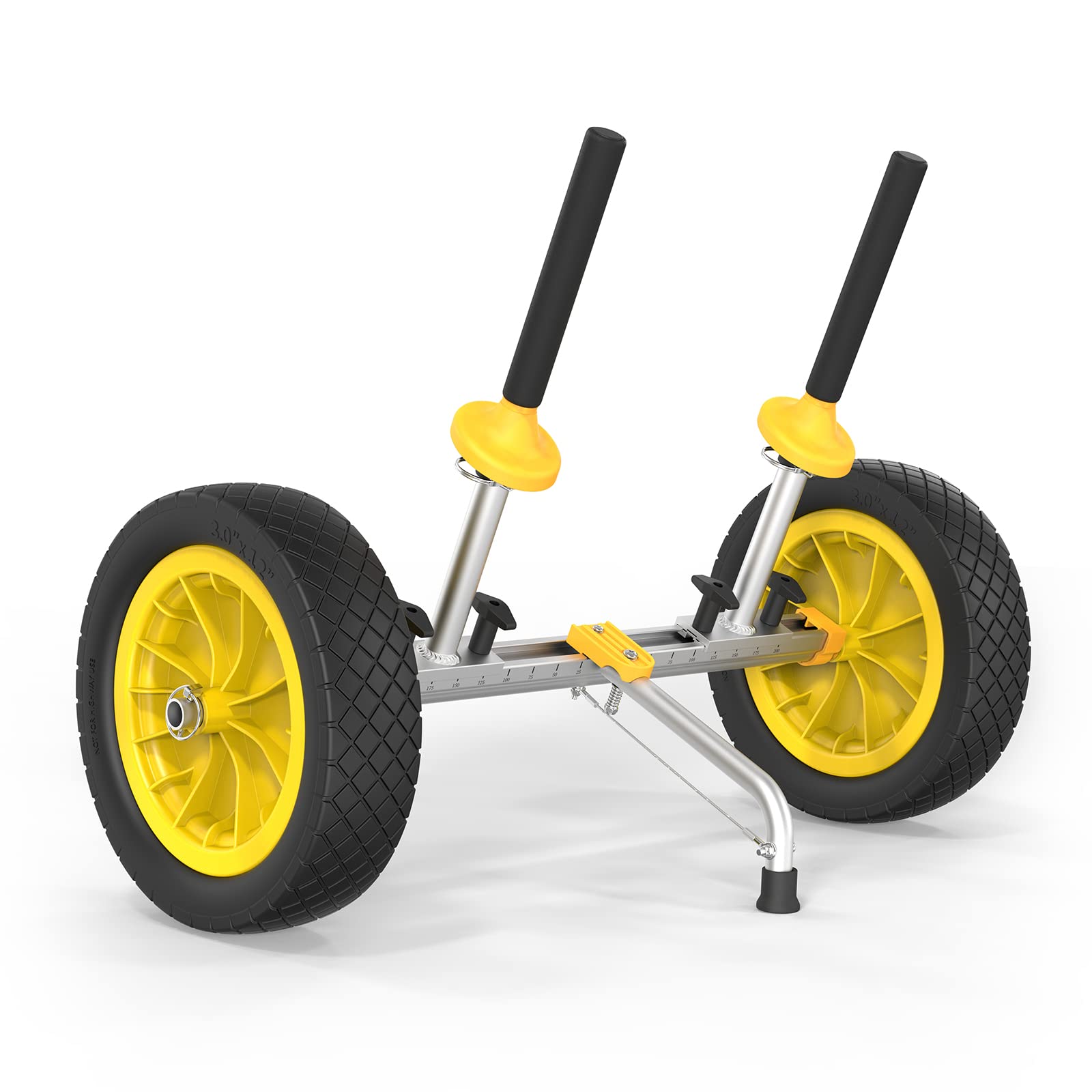 Bonnlo Kayak Cart Dolly - Detachable Canoe Wheels with Solid Tires & Kickstand - Heavy Duty Kayak Trolley for Easy Watercraft Transport - Perfect for Beach, Lake, and River Adventures