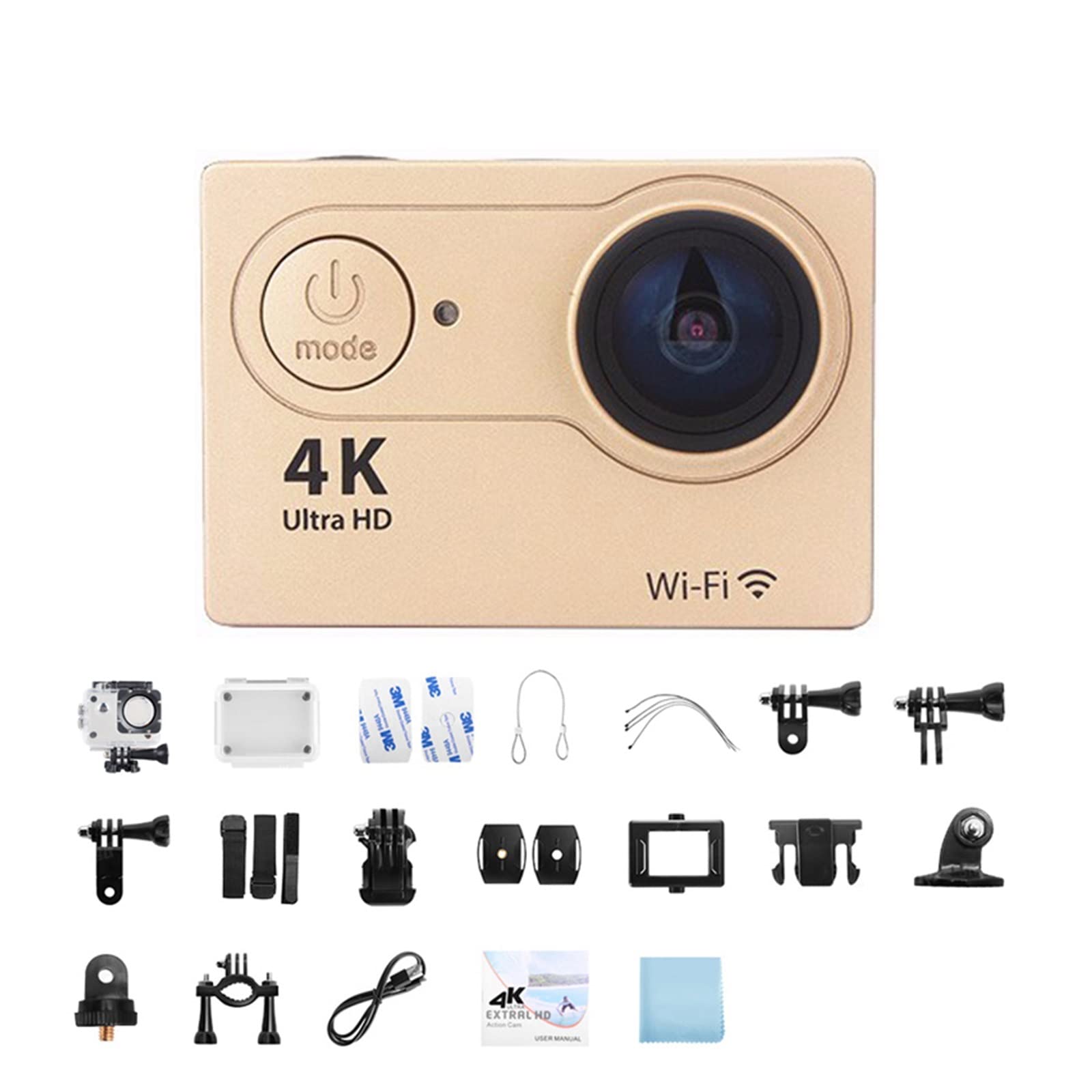 4K Action Camera with Stabilization - Waterproof Sports Camera for Outdoor & Underwater Recording