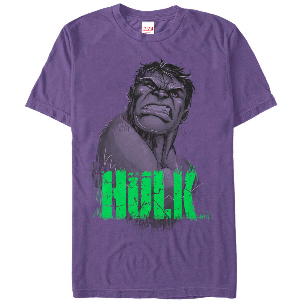Marvel Hulk Smile Sketch Graphic T-Shirt for Men - Cool Superhero Cotton Tee for Casual Wear, Gifts & Comic Conventions