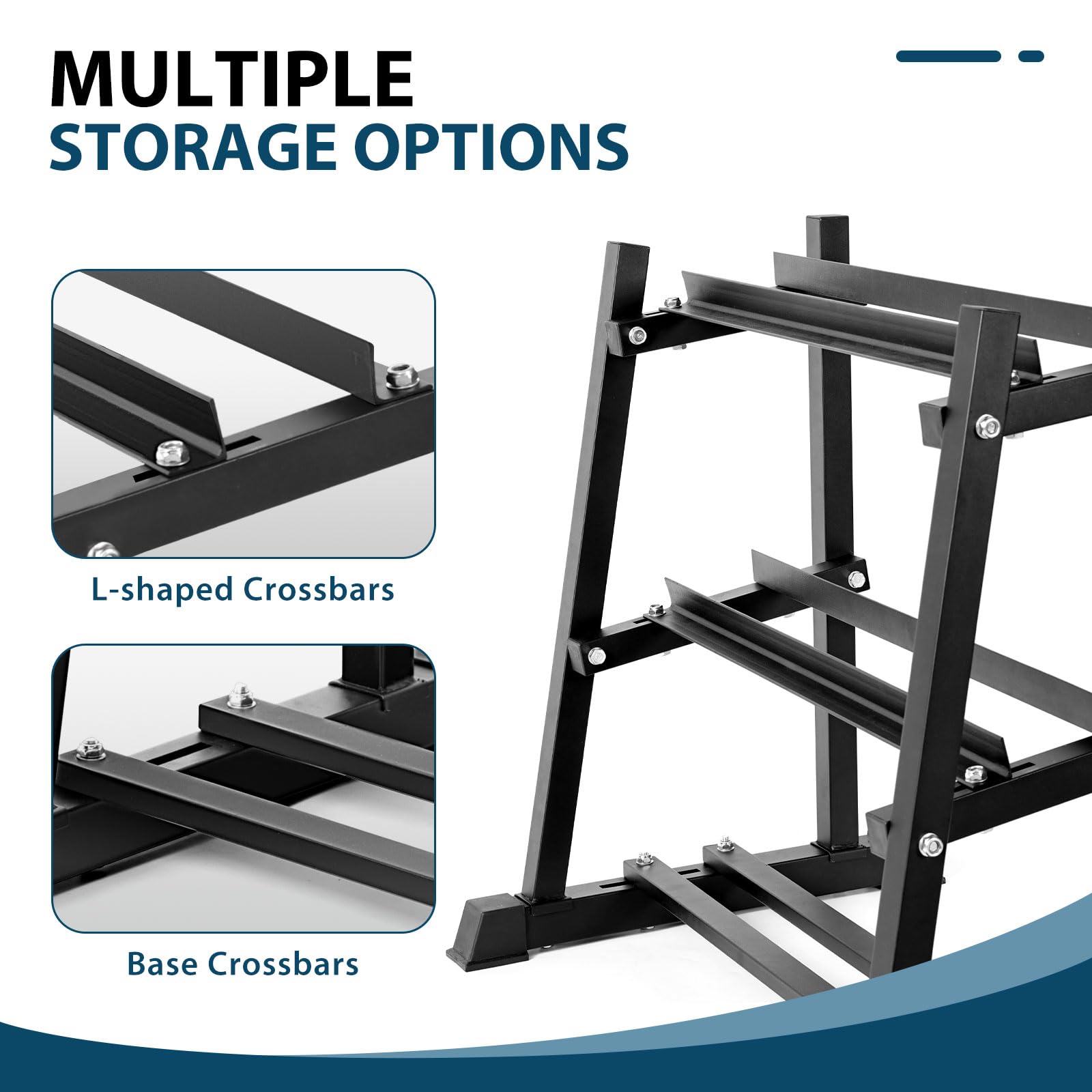 Dumbbell Rack Stand for Home Gym - Heavy Duty 1100LBS Capacity Organizer for Dumbbells, Kettlebells & Weight Plates | Perfect for Garage, Basement & Home Workout Space