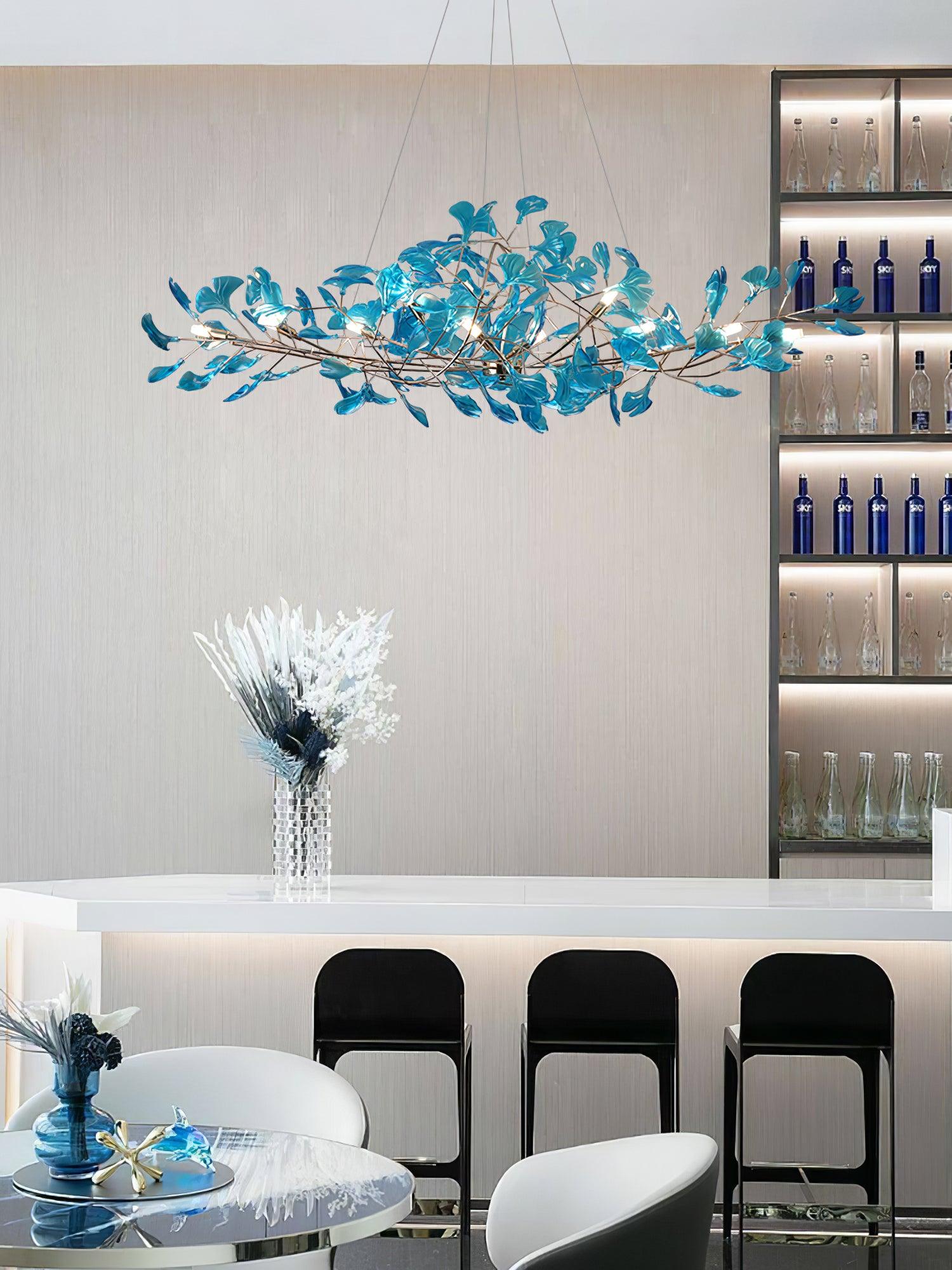 Elegant Acrylic Ginkgo Leaf Chandelier - Modern Gold Leaf Ceiling Light Fixture for Dining Room, Bedroom & Living Room Decor