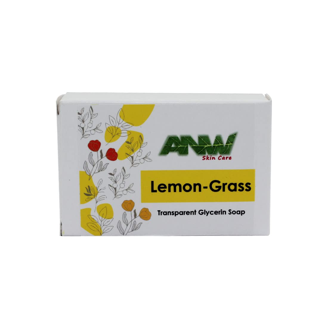 ANW Skin Care Handmade Glycerin Soap Bar | Natural Moisturizing Solid Soap for Dry Skin | Face & Body Wash with Lemongrass Essential Oil | Pack of 2 | Perfect for Sensitive Skin & Eco-Friendly Bathing Routine