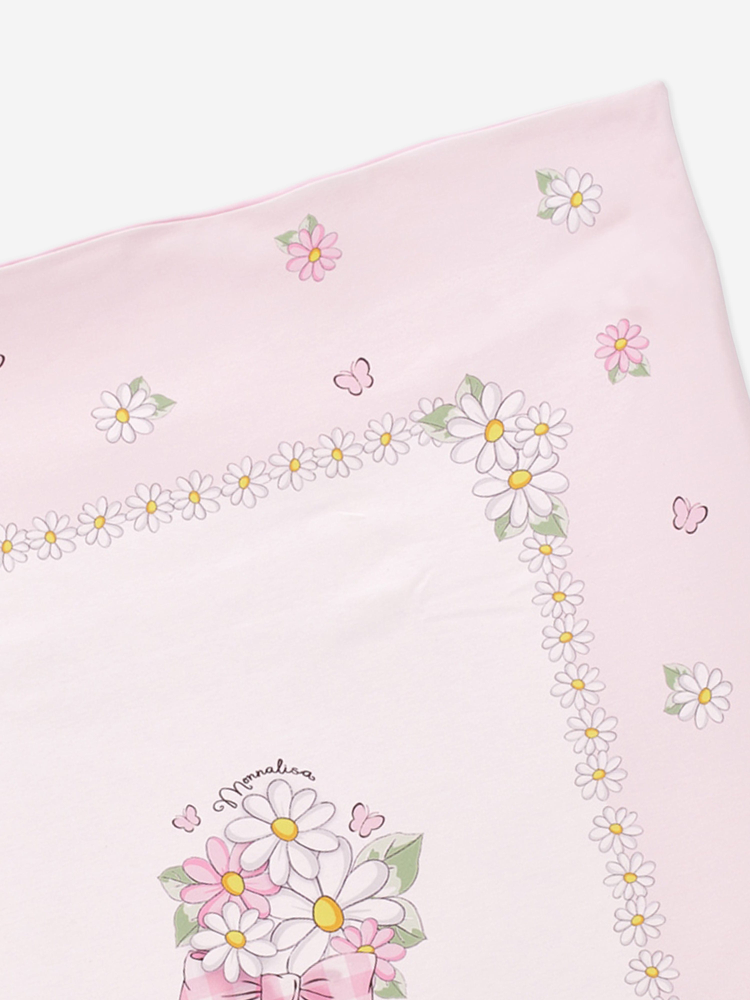 Pink Baby Girls Bouquet Print Blanket 90cm - Soft Floral Blanket for Newborns, Infants & Toddlers - Perfect for Nursery, Stroller, Car Seat & Photo Shoots