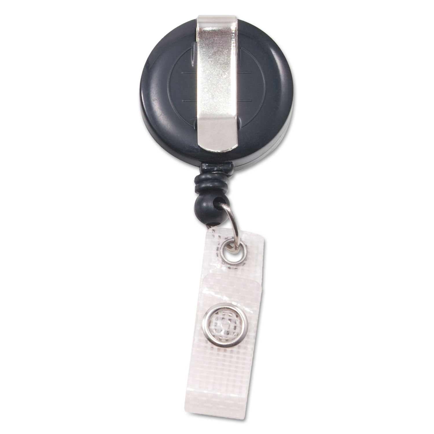 Advantus Deluxe Retractable ID Badge Holder Reel - 24 Inch Extension, Black (12-Pack Box) - Perfect for Office, Security, and Event Staff Identification