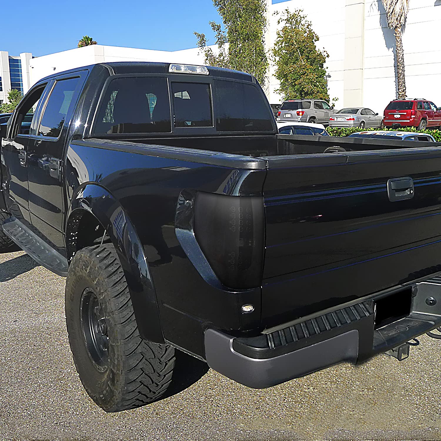 Spec-D Tuning LED Tail Lights - Glossy Black Housing with Smoke Lens for 2009-2014 Ford F-150 (Pair) | Enhanced Visibility & Style for Night Driving & Custom Truck Builds