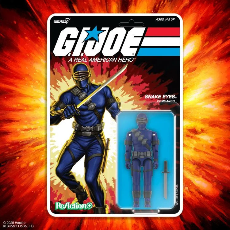 Snake Eyes G.I. Joe ReAction+ Action Figure - Vintage Cartoon Collectible Toy for Display & Play - Perfect for Fans, Collectors, and Gift Giving