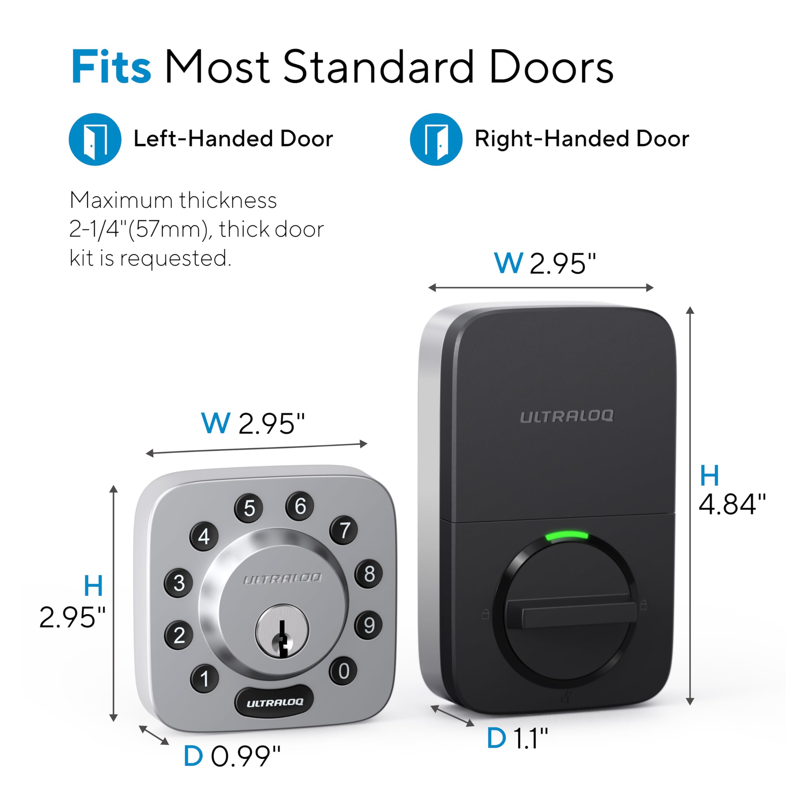 ULTRALOQ U-Bolt Smart Lock with WiFi Bridge - Keyless Entry Door Lock for Front Door - Smart Deadbolt with App Remote Control & Auto Lock - Share Access Codes - Satin Nickel Finish | Secure Smart Home & Vacation Rental Solution