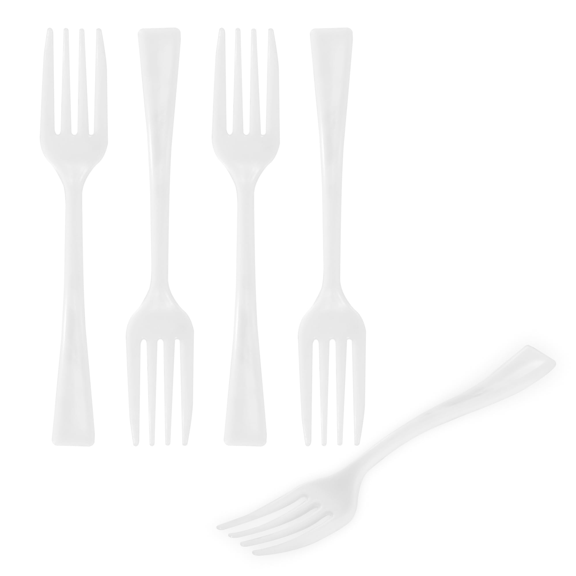 500-Pack 4 Inch Disposable Mini Forks - Heavy-Duty White Plastic Appetizer Forks for Hors D'oeuvres, Desserts, Samples | Perfect for Parties, Weddings, Catering & Events