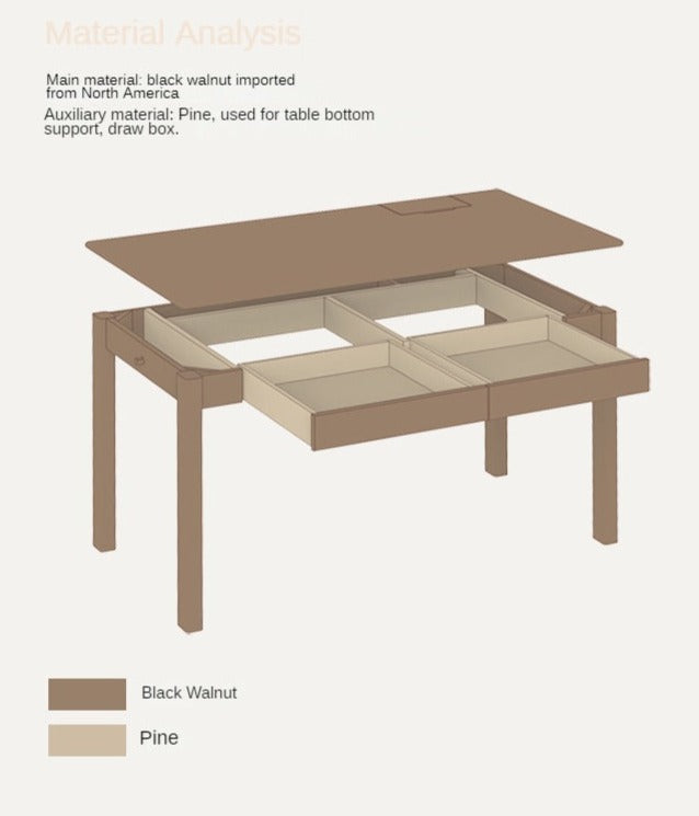 Premium Solid Wood Office Desk - Black Walnut, Oak & Ash Options | Modern Home Office & Executive Workspace Furniture